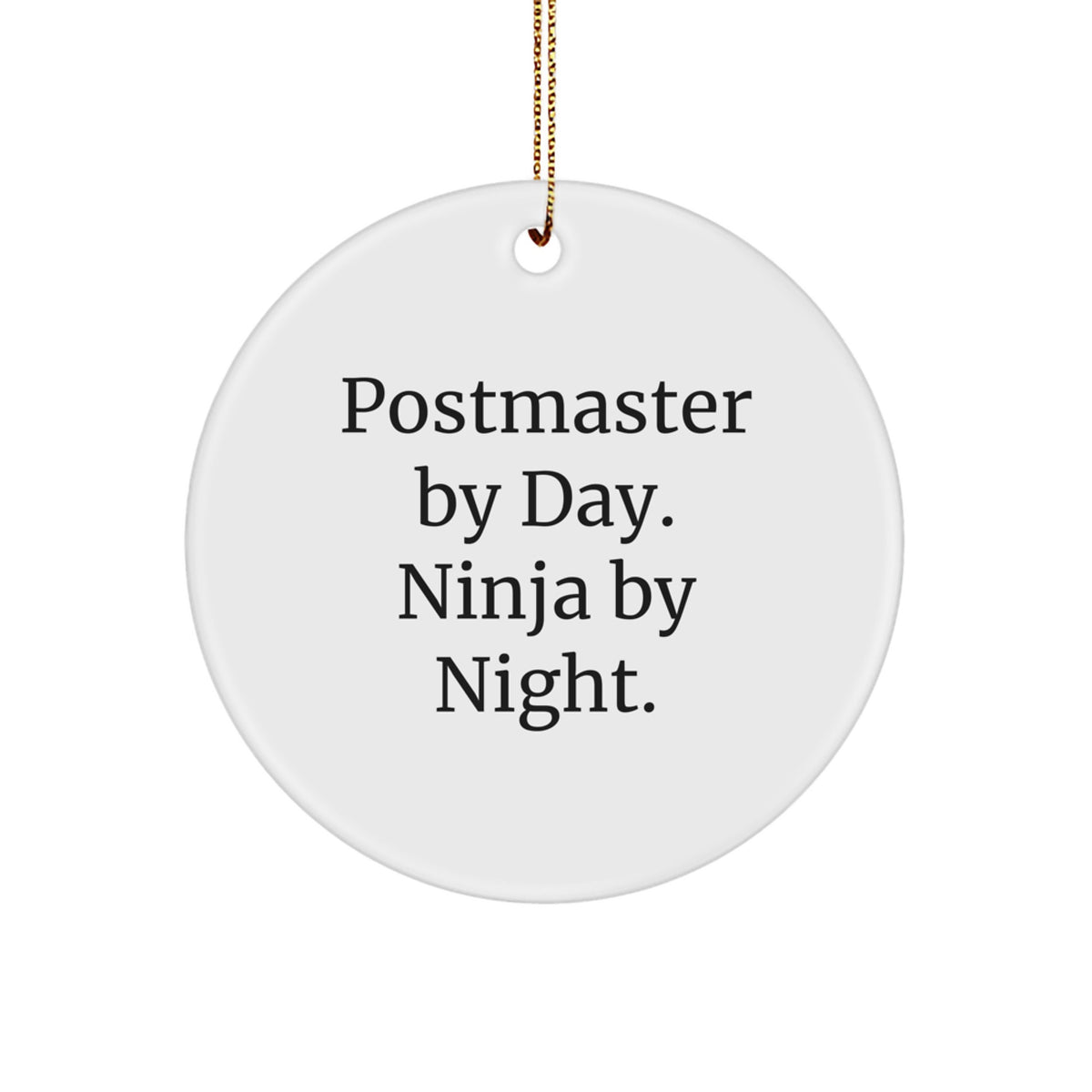 Christmas Unique Gift Postmaster Circle Ornament for Her, Bright Present - Image 1