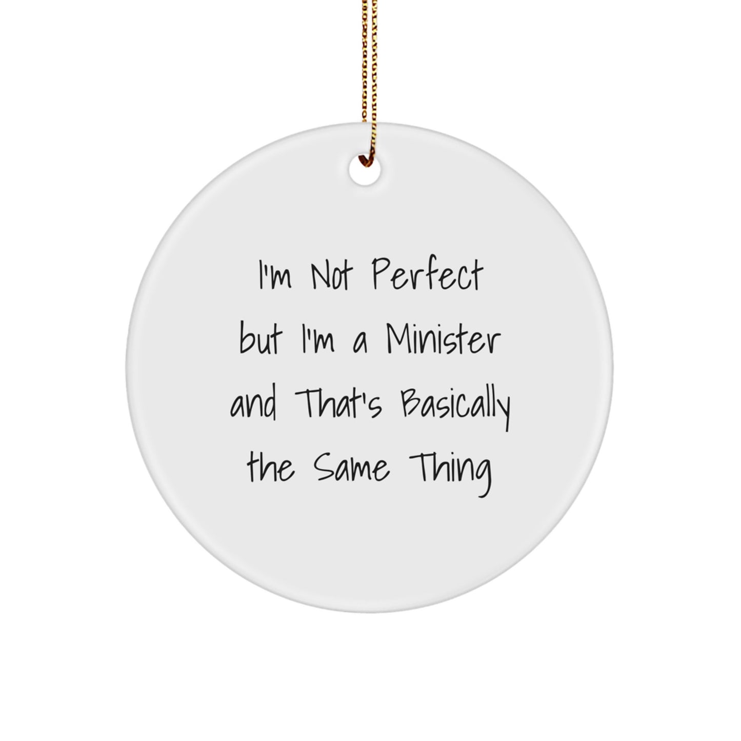 Funny Minister Gifts for Christmas Unique Circle Ornament from Family Friends Coworkers - Image 1