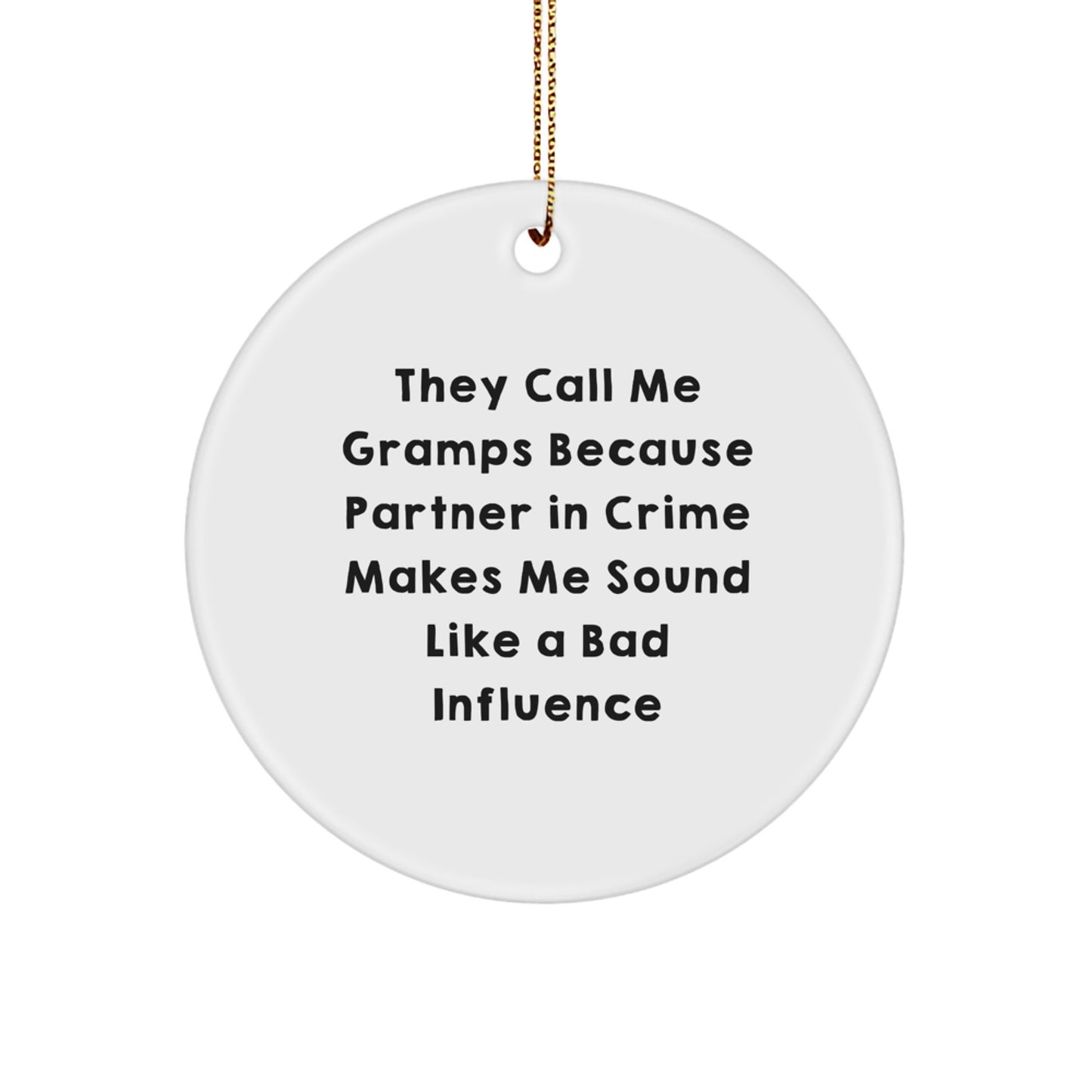 Funny Gramps Gifts for Men - Partners in Crime Ornament, Christmas Unique Gifts from Family - Image 1