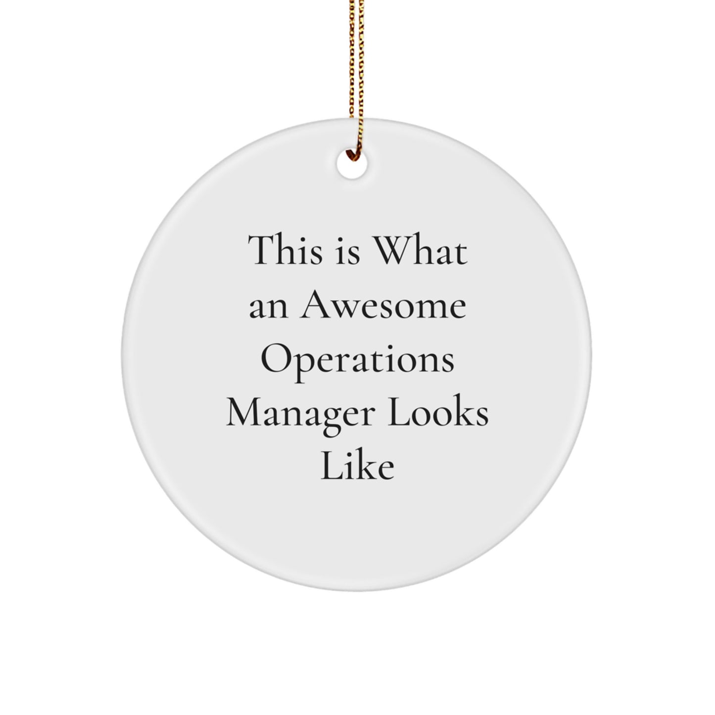 Funny Operations Manager Gifts from Friends, Unique Circle Ornaments for Christmas, 'This Is What An Awesome Operations Manager Looks Like' Quote, 2.75'' Tall - Image 1
