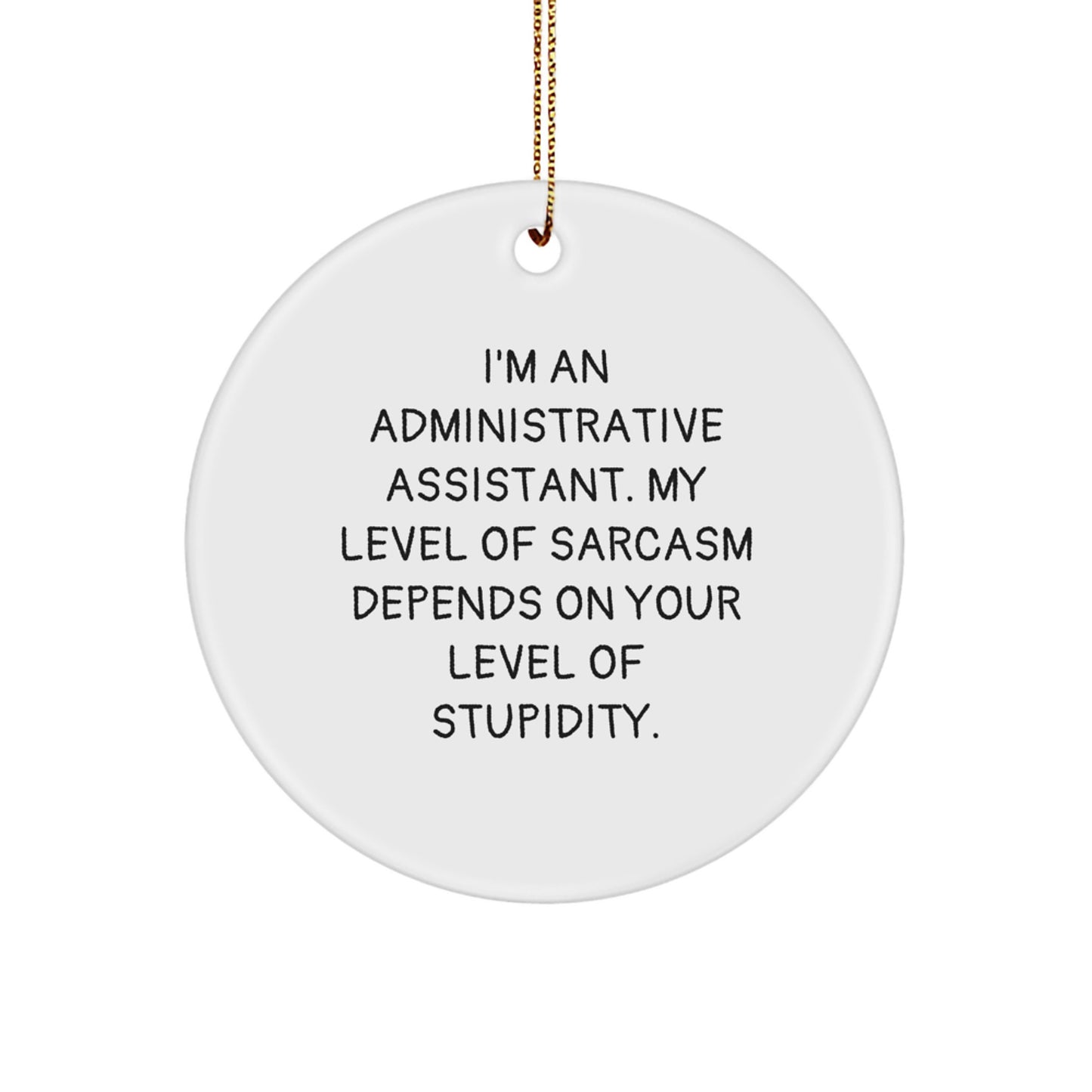 Funny Administrative Assistant Gifts from Friends - Circle Ornament with 'I'm An Administrative Assistant...' Quote, Christmas Unique Presents for Her - Image 1