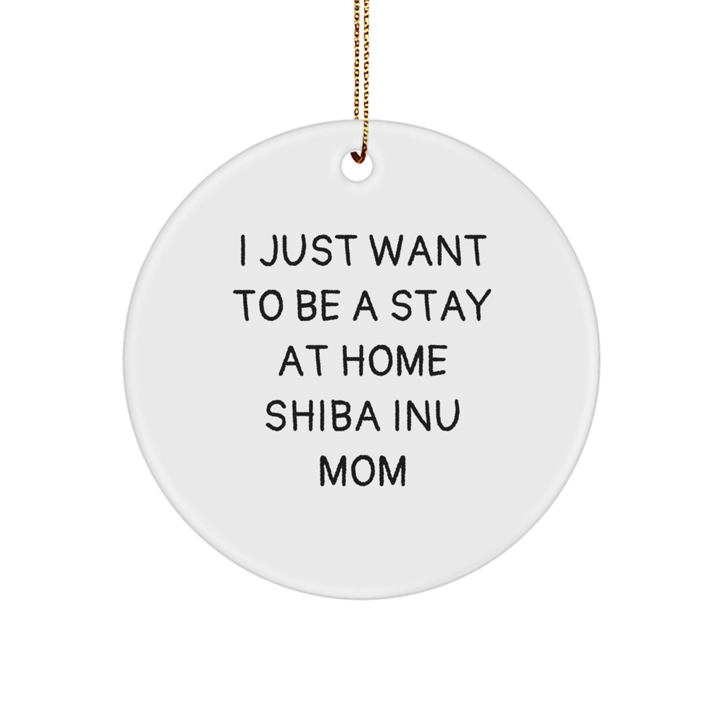 Shiba Inu Mom Funny Christmas Circle Ornament Gifts from Friends for Home Decor - Image 1
