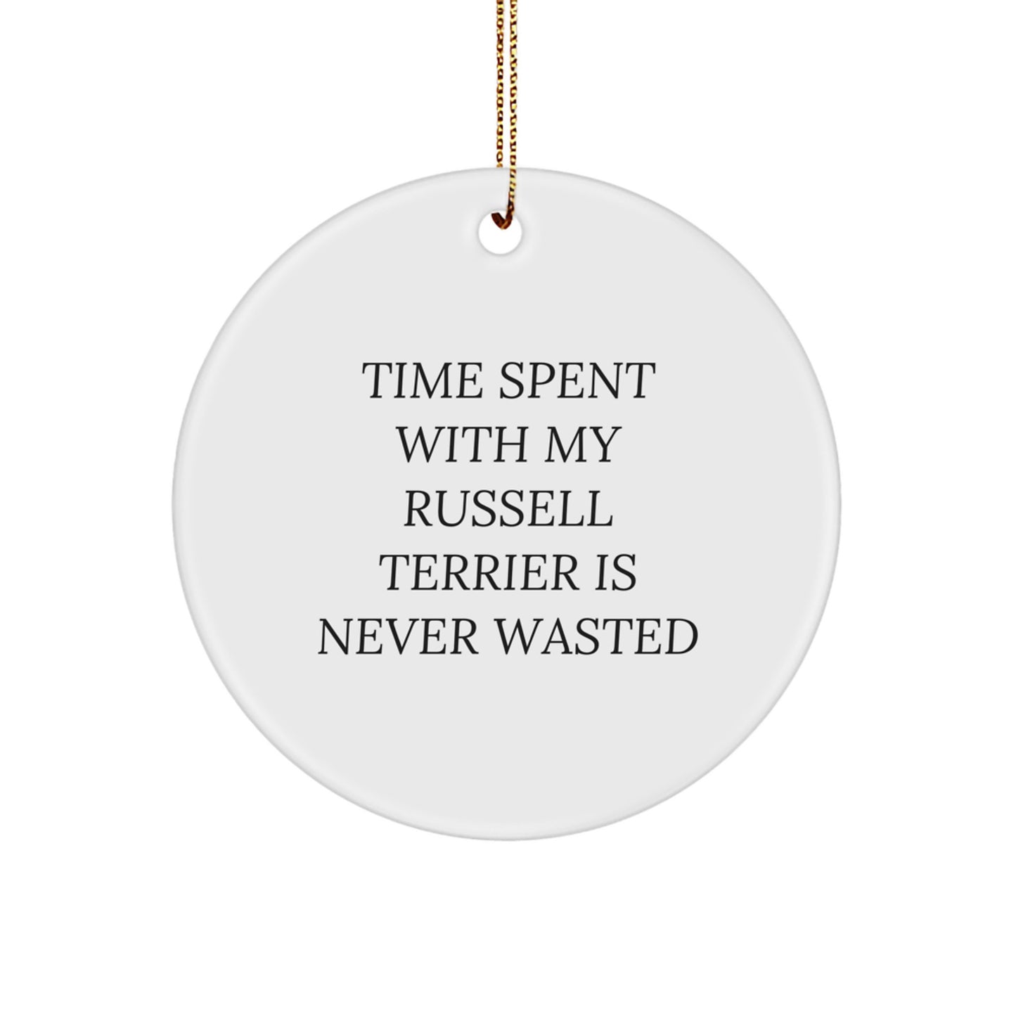 Funny Russell Terrier Dog Circle Ornament Gifts from Friends for Christmas Unique - Image 1
