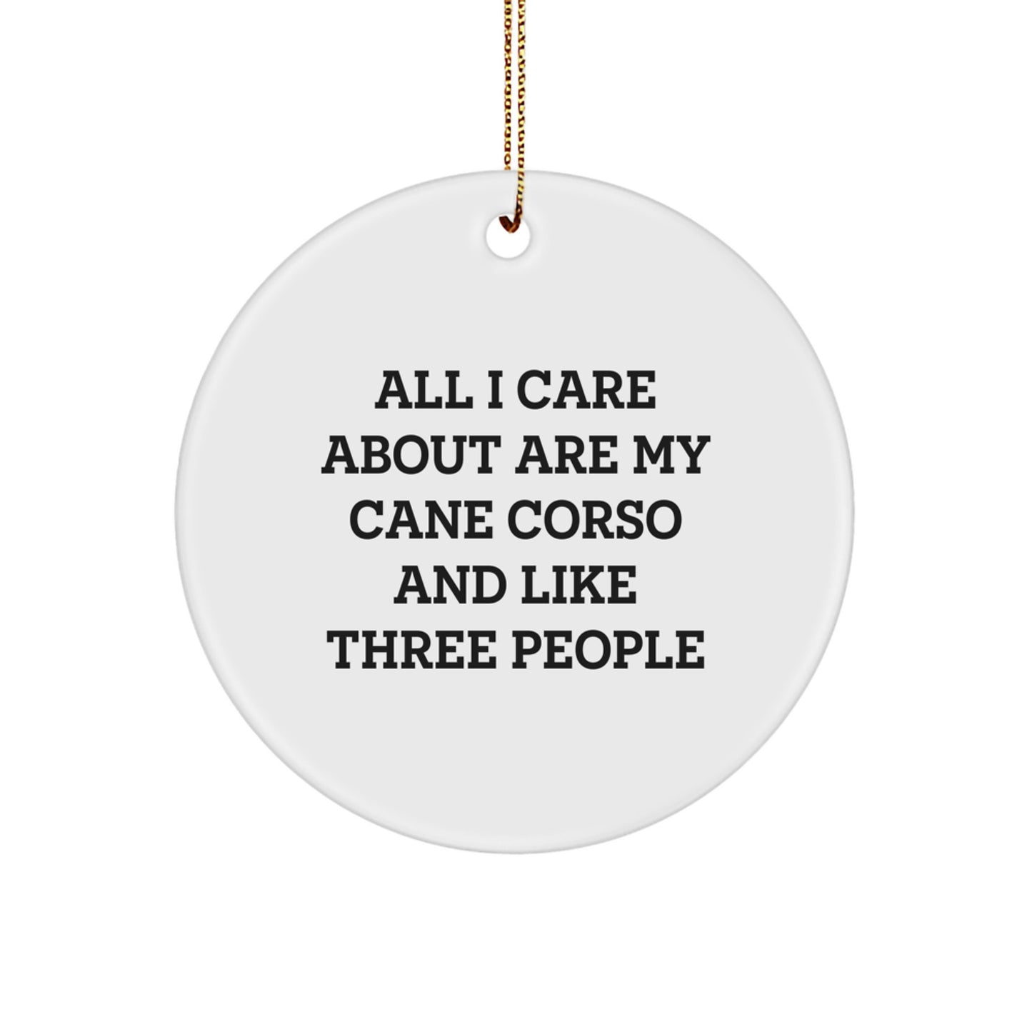 Funny Cane Corso Dog Lover Gifts from Friends for Christmas Unique Circle Ornament - Image 1