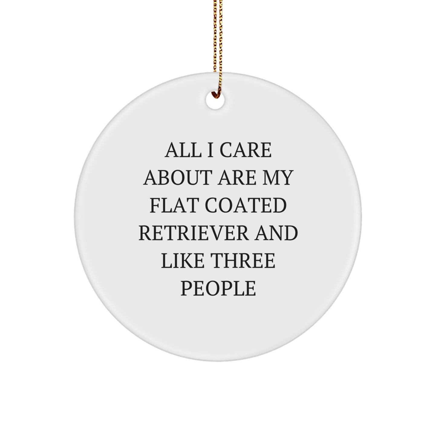 Funny Flat Coated Retriever Dog Gifts from Men to Friends, Circle Ornament with Inspirational Quote, Perfect Christmas Unique Gifts for Flat Coated Retriever Dog Lovers - Image 1