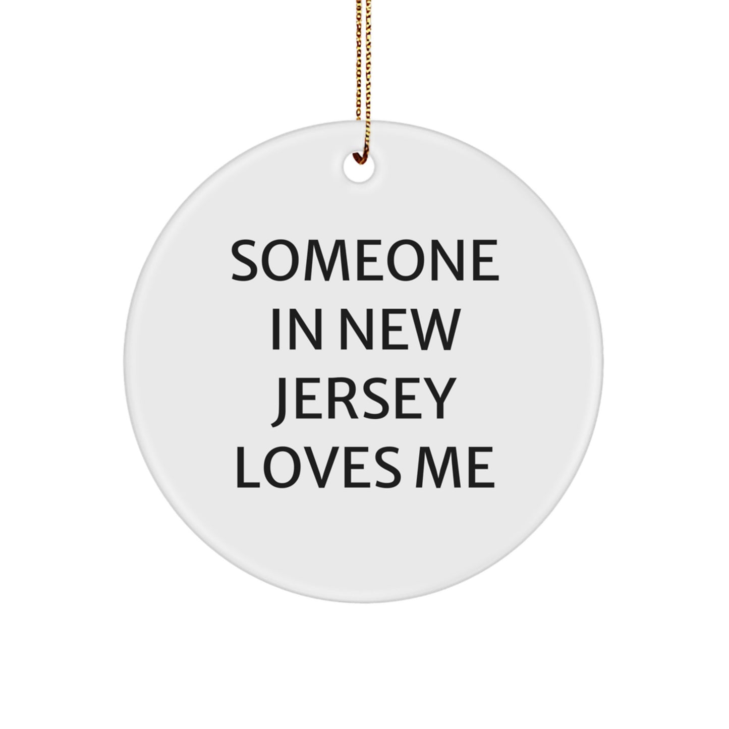 New Jersey Christmas Circle Ornament Gifts from Someone in NJ Loves Me - Image 1