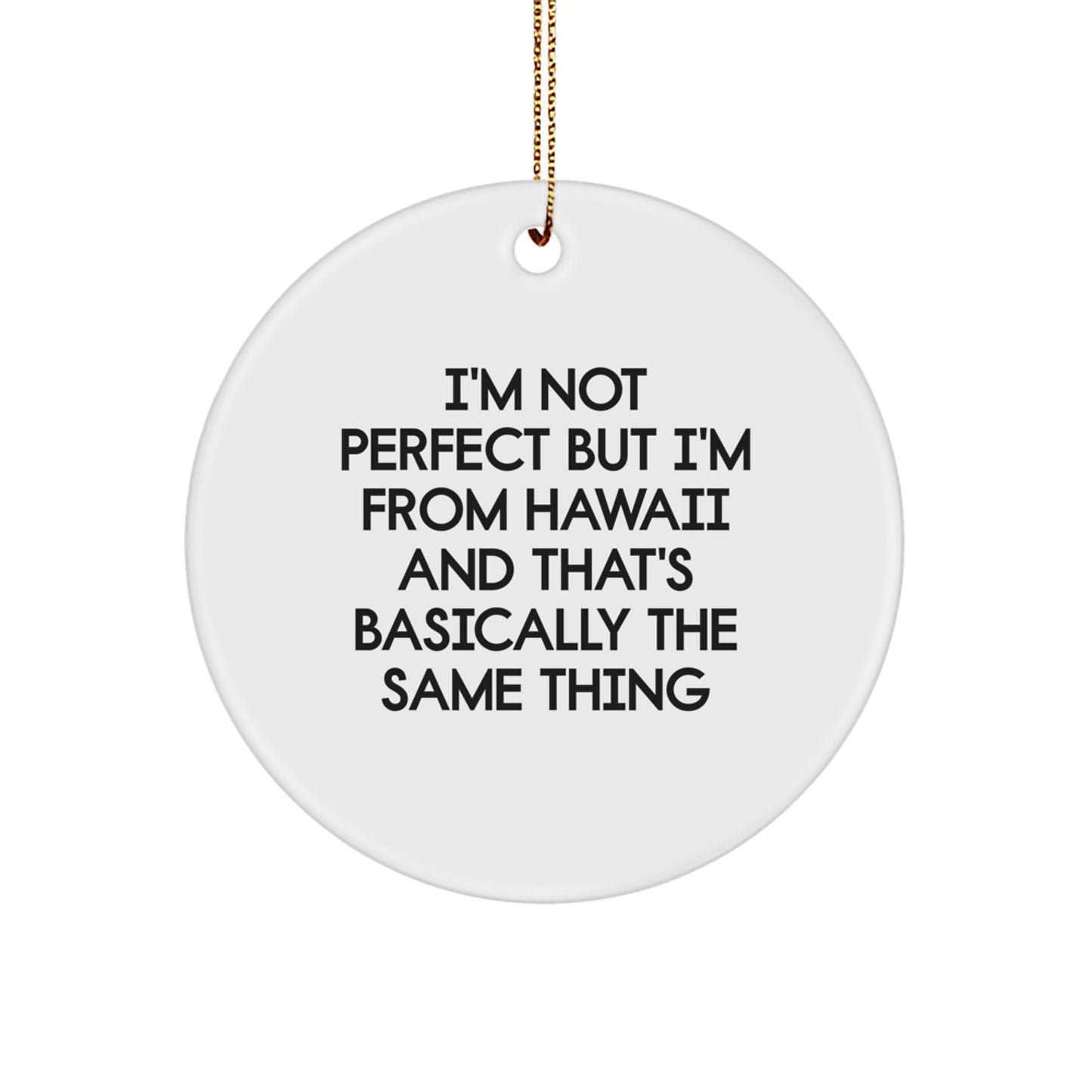Funny Hawaii Circle Ornament, Gifts from Hawaii for Friends and Family, Unique Christmas Unique Gifts from Hawaii - Image 1