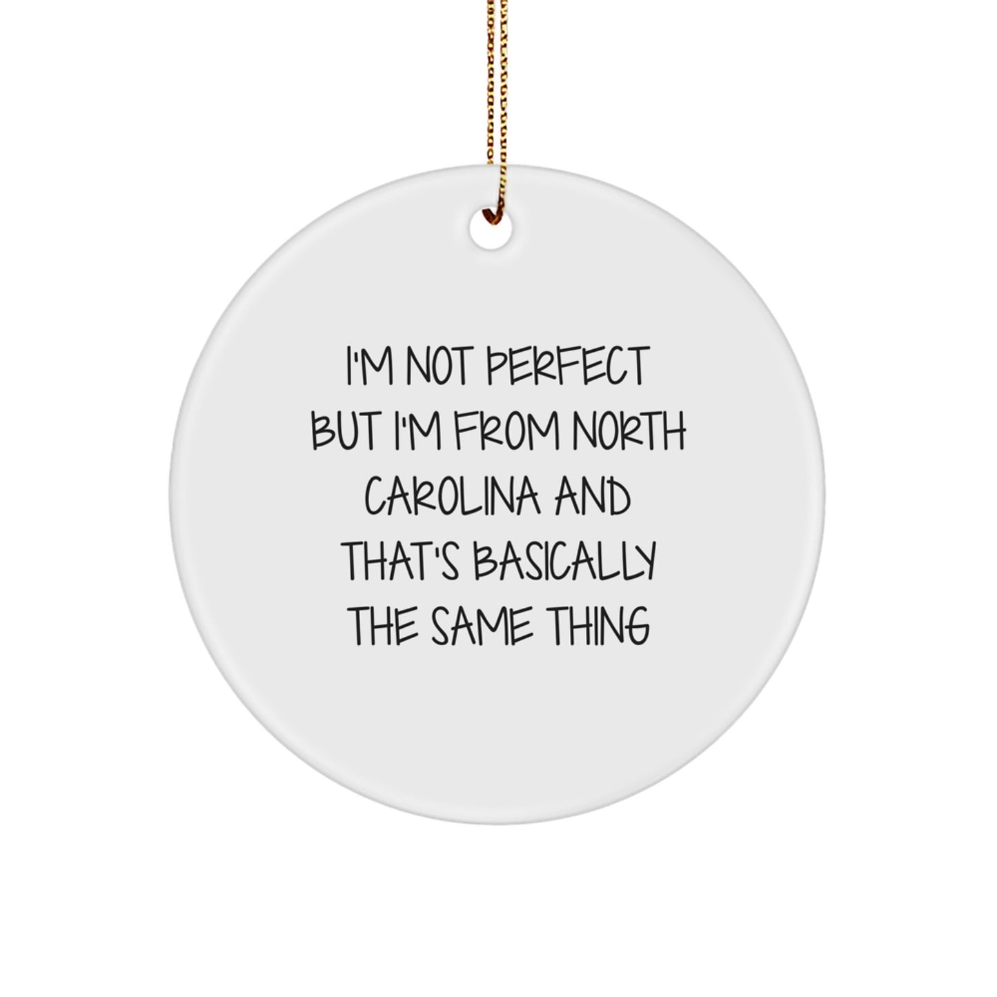 North Carolina Christmas Circle Ornaments Gifts from Men to Family - Image 1