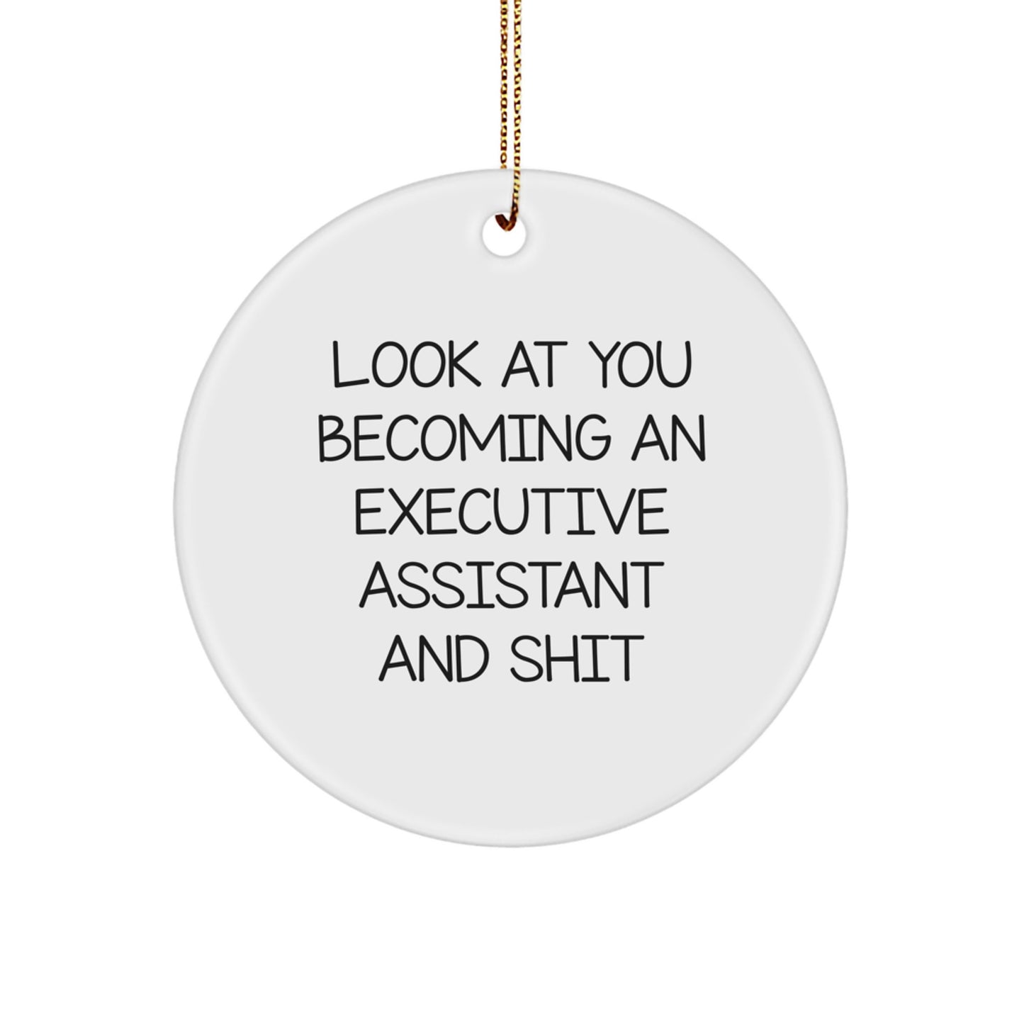 Executive Assistant Gifts, Funny Quote Circle Ornament, Gifts from Women to Friends, Perfect Christmas Unique Gifts for Men or Women, Look At You Becoming An Executive Assistant And Shit Decor - Image 1