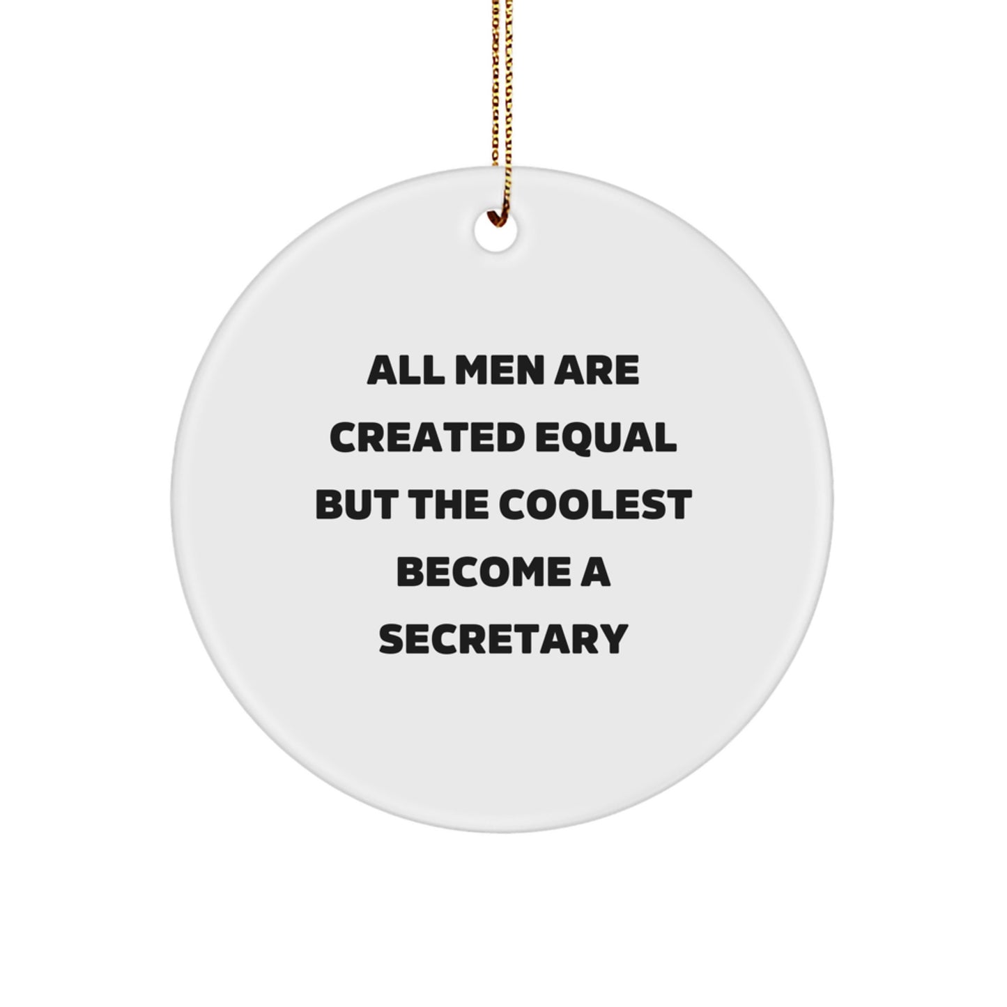 Funny Secretary Gifts from Men, Inspirational Quotes Circle Ornaments for Secretary, Christmas Unique Gifts for Coworkers, Friends, Family - Image 1