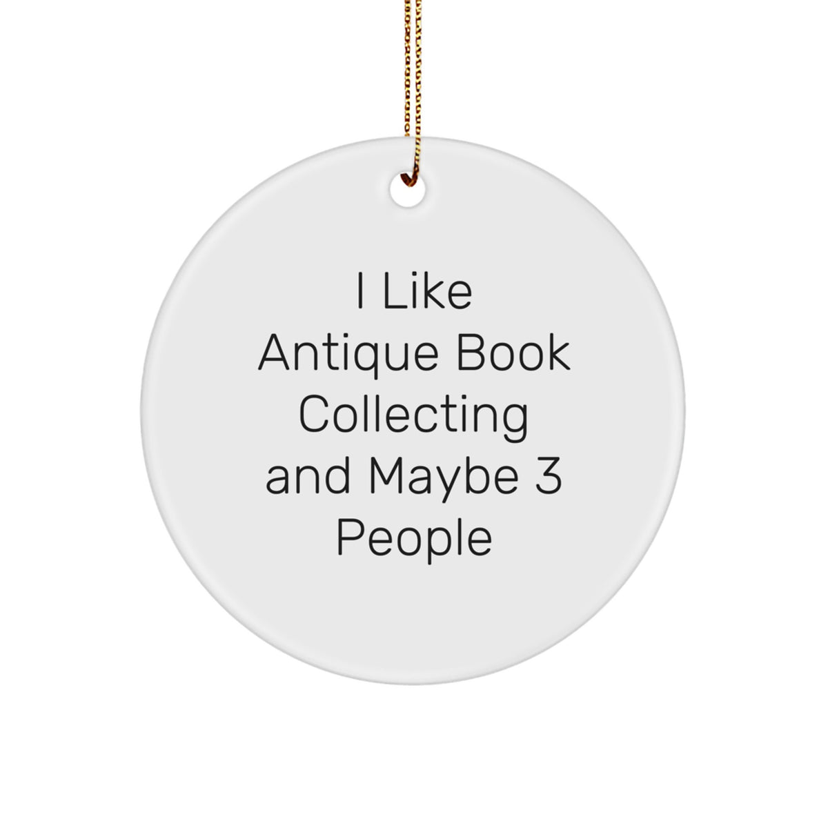 Antique Book Collecting Circle Ornament for Coworkers Idea Xmas Gift - Image 1