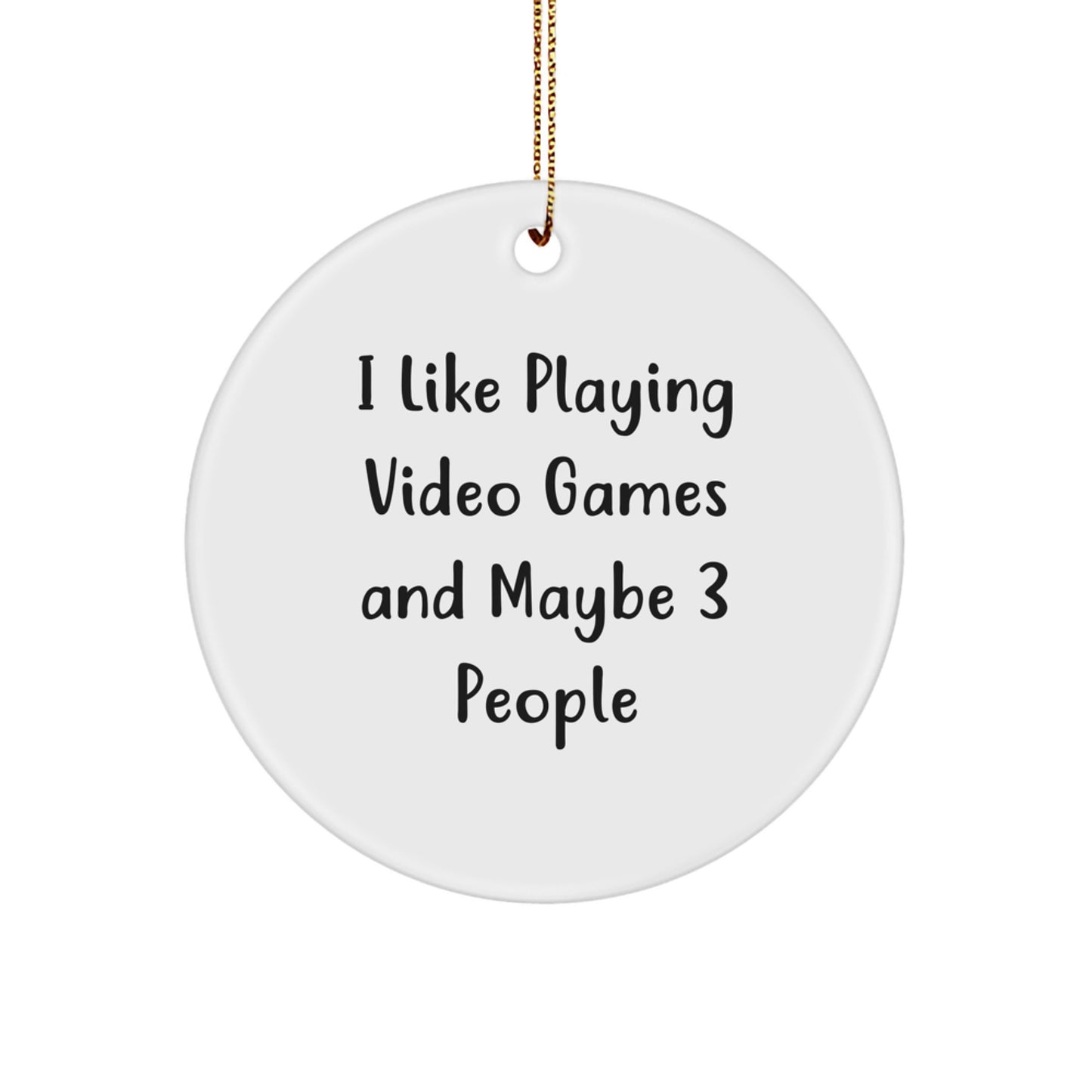 Funny Circle Ornament for Playing Video Games Enthusiasts Gifts from Friends, Coworkers, Family - Playing Video Games Christmas Unique Gifts - Image 1
