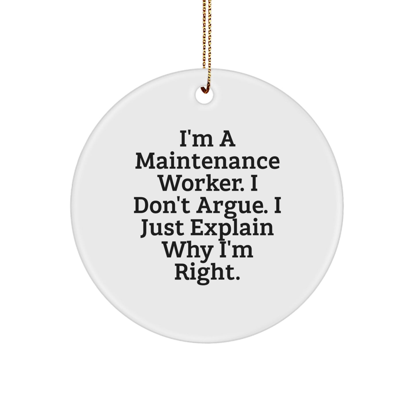 Maintenance Worker Circle Ornament Surprise for Family Christmas Gift - Image 1