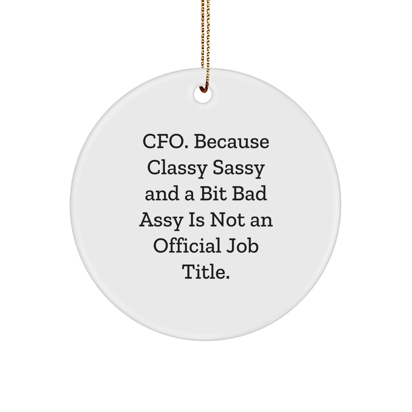 Funny CFO Gifts from Men to Friends, Circle Ornament with Unique Quote for Christmas, Gifts for Women CFOs, CFO Gifts for Coworkers - Image 1