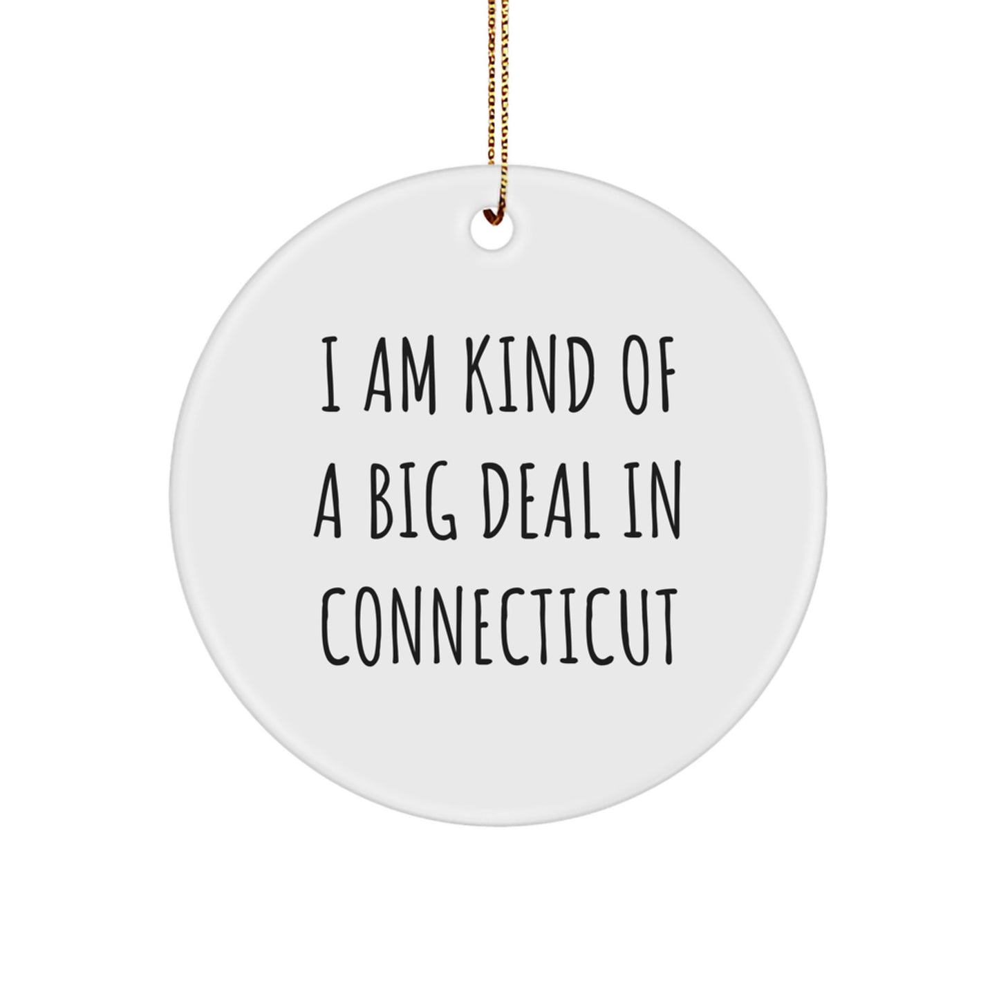 Funny Connecticut Circle Ornament Gifts from Friends and Family for Men and Women - I Am Kind Of A Prime Selection In Connecticut Christmas Decoration - Image 1