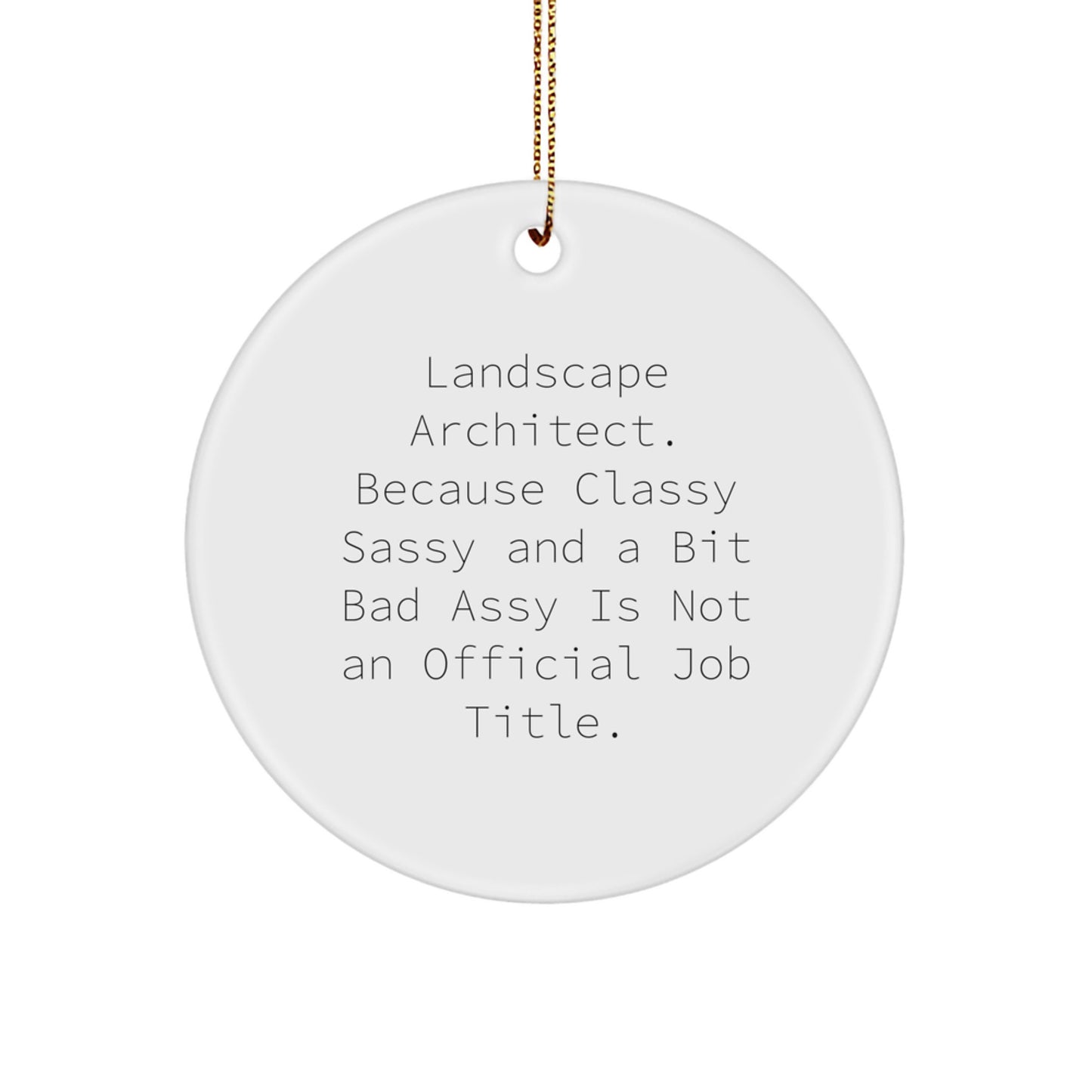 Landscape Architect Gifts, Funny Quote Circle Ornament, Gifts from Friends for Landscape Architect, Christmas Unique Ornaments - Image 1