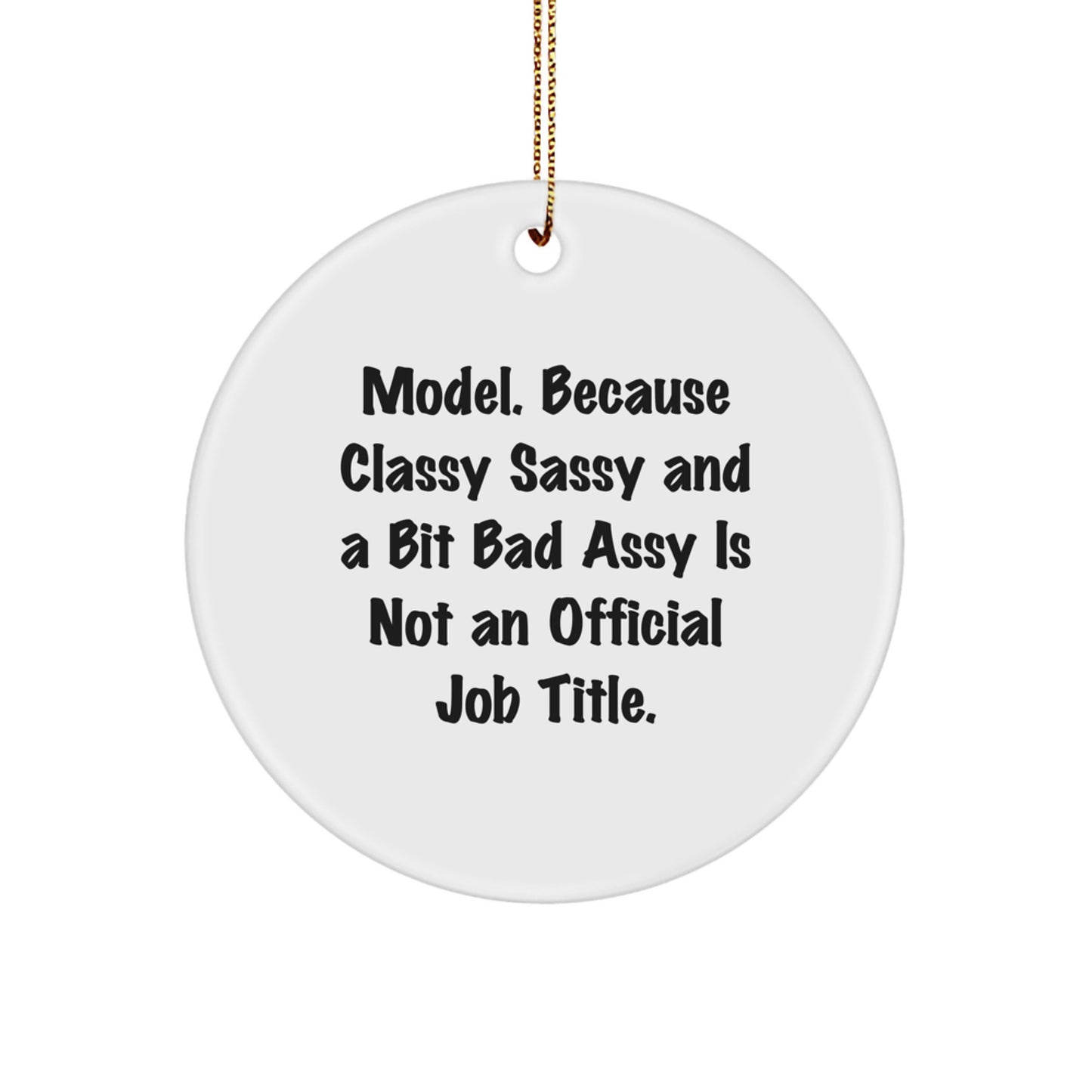 Model Circle Ornament Sassy Novelty for Friends Christmas Unique Gift - Image 1