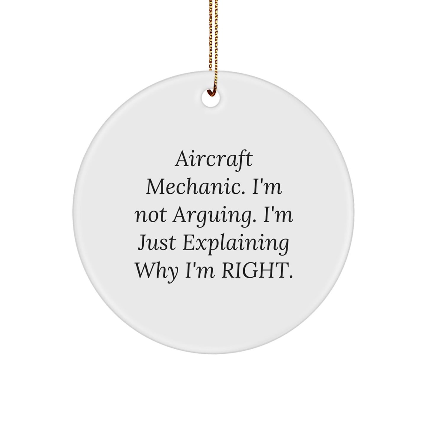 Funny Gift for Aircraft Mechanic Dad Christmas Ornaments Circle Shape MDF Material - Image 1