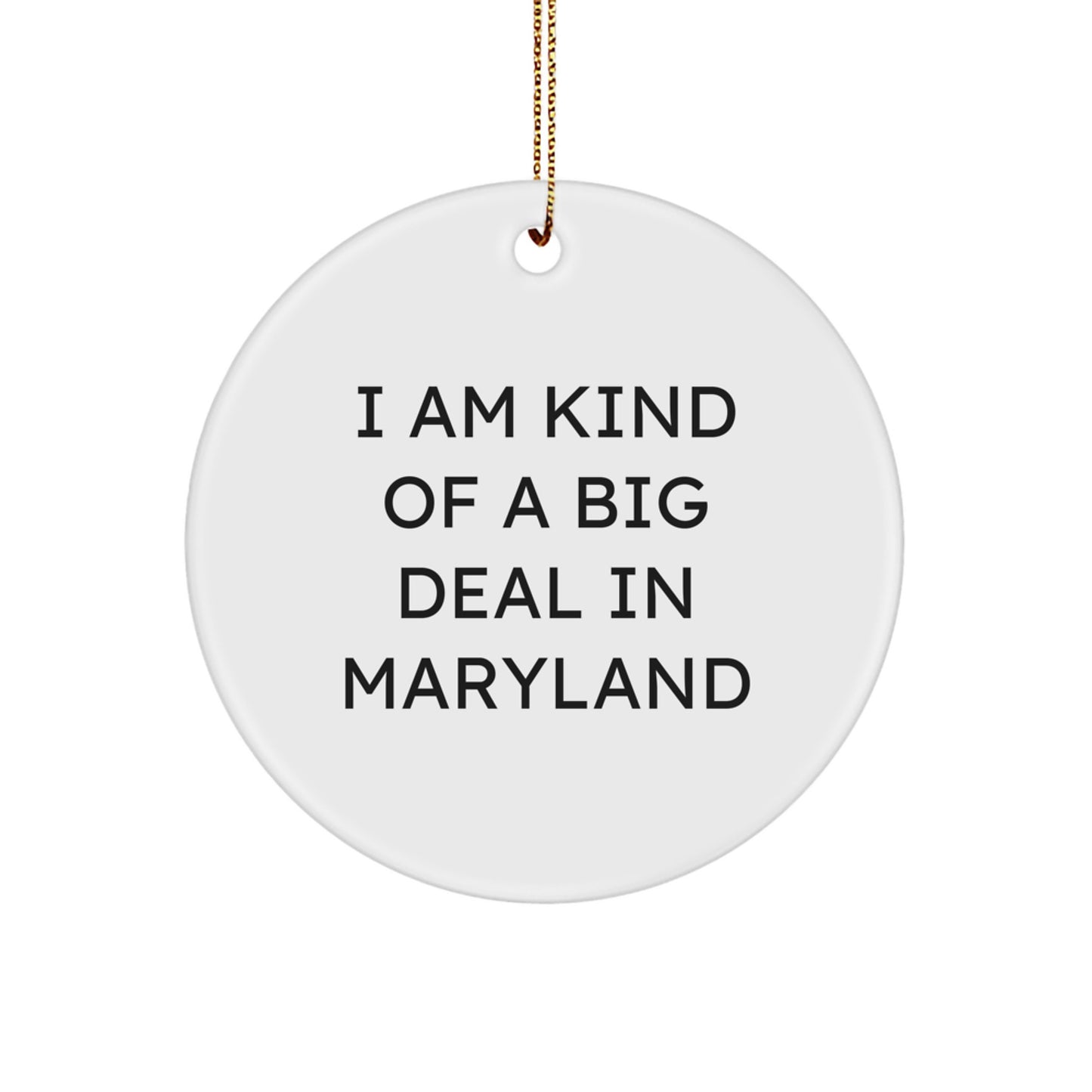 Funny Quotes Maryland Circle Ornament, Gifts from Friends to Family in Maryland, Christmas Unique Ornaments for Men Women - Image 1