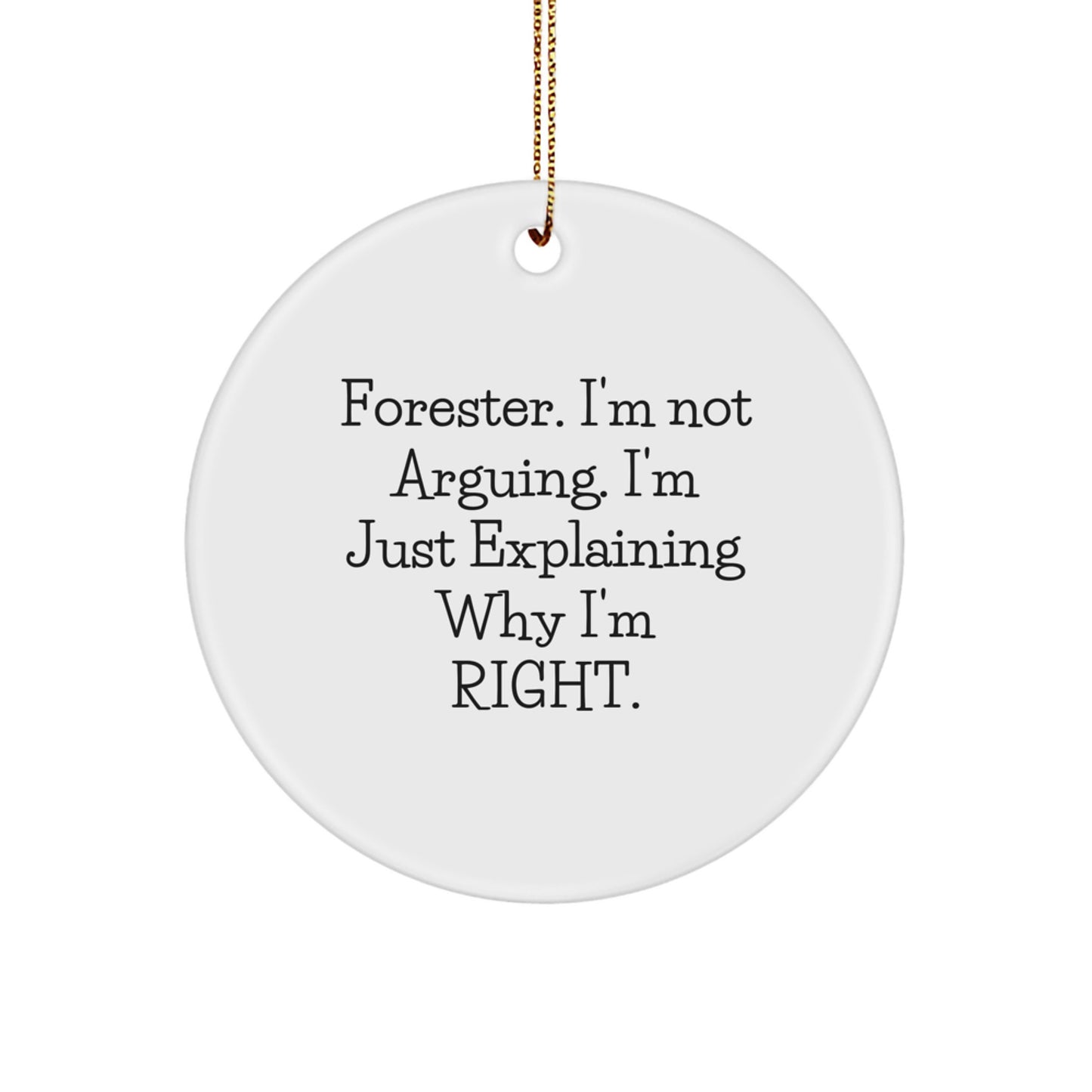 Forester Christmas Circle Ornament Gifts from Friends for Men Funny Quote Decorations - Image 1