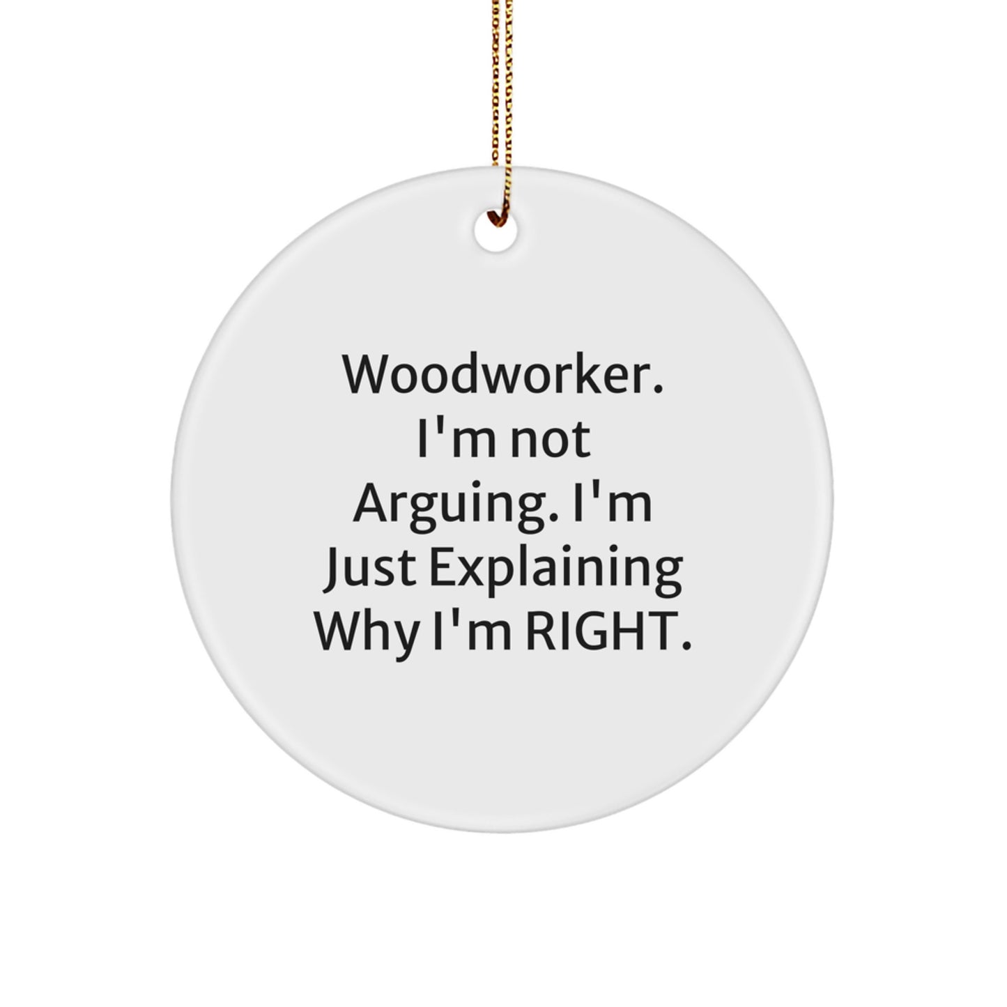 Skeptical Woodworker Circle Christmas Ornament Gift for Friends Novelty - Image 1