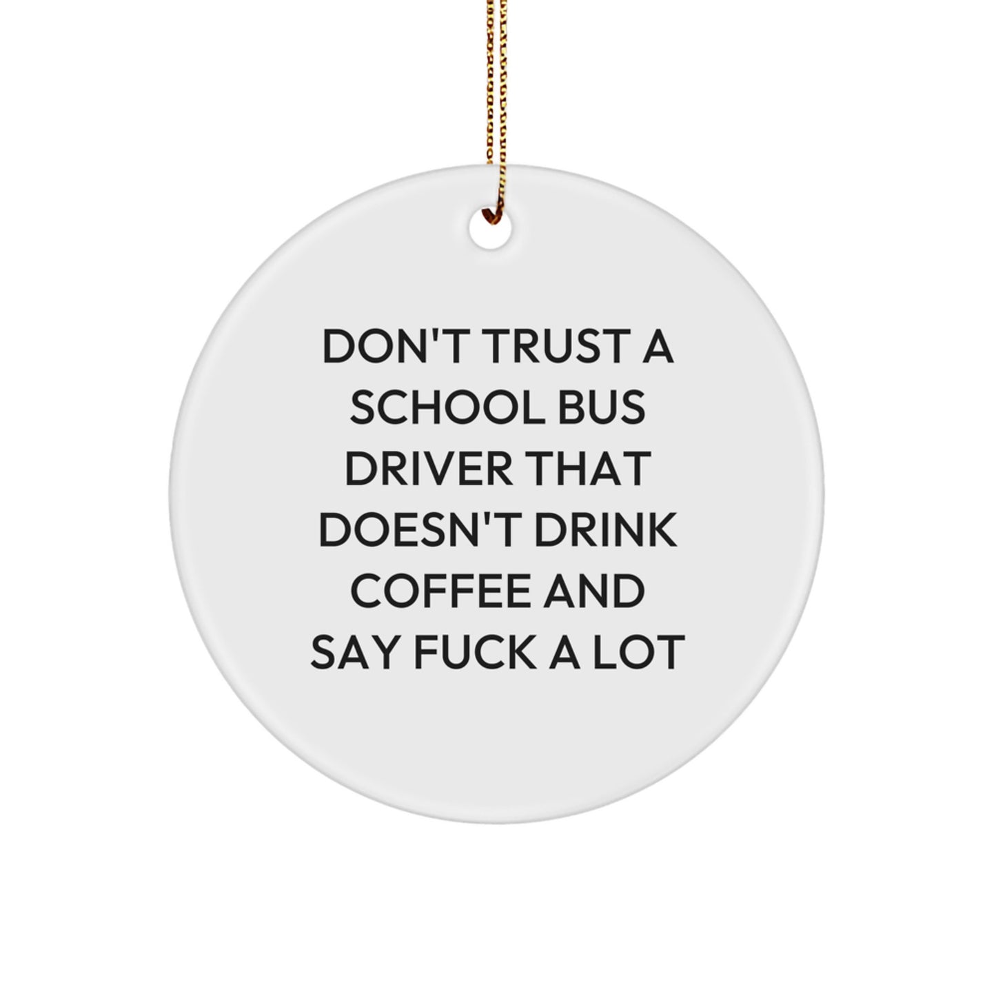Christmas Gift for Her School Bus Driver Ornament Present with Coffee - Image 1
