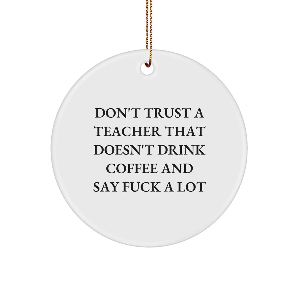 Teacher Christmas Ornament for Him Keepsake Gift - Don't Trust a Teacher - Image 1