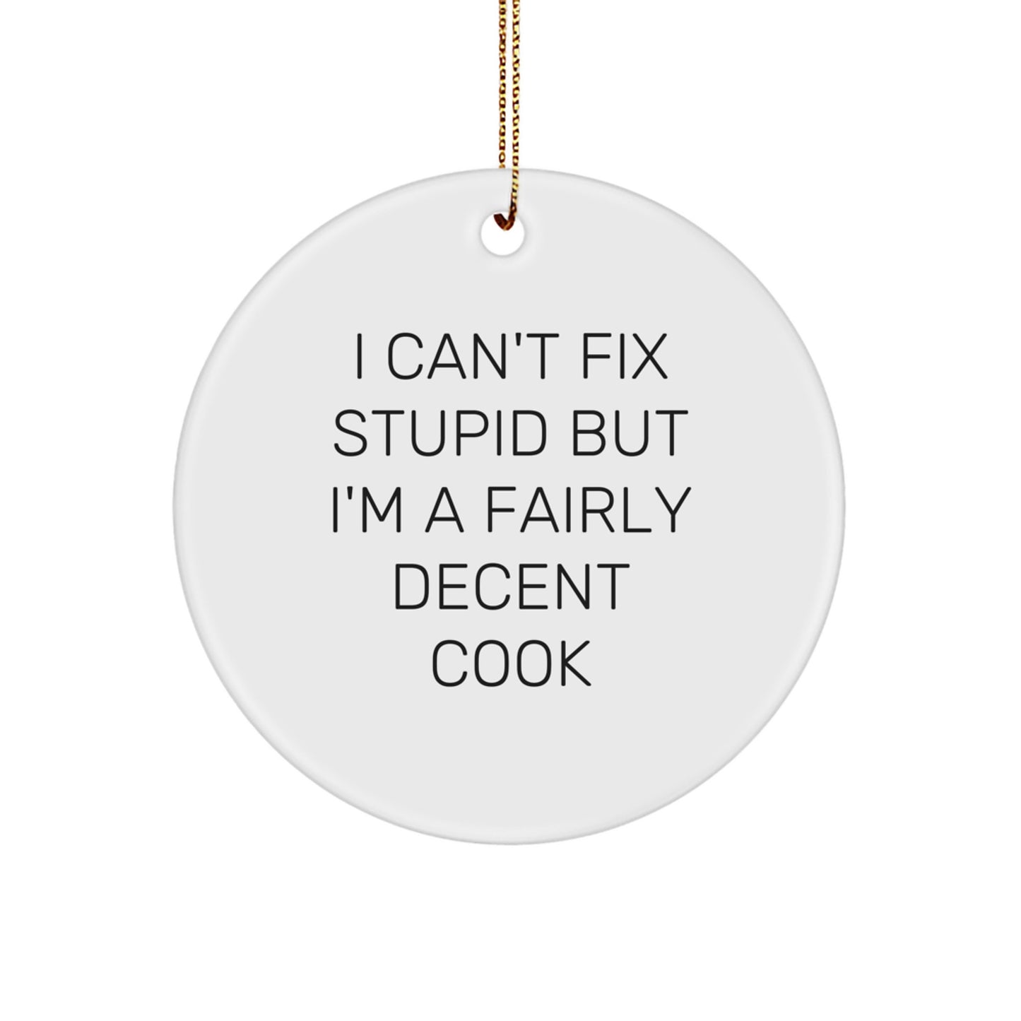 Funny Cook Circle Ornament Gifts from Men to Cook Friends for Christmas - Image 1