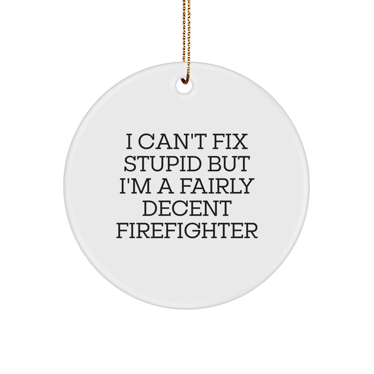 Christmas Unique Gift Firefighter Circle Ornament for Her Bright Present - Image 1