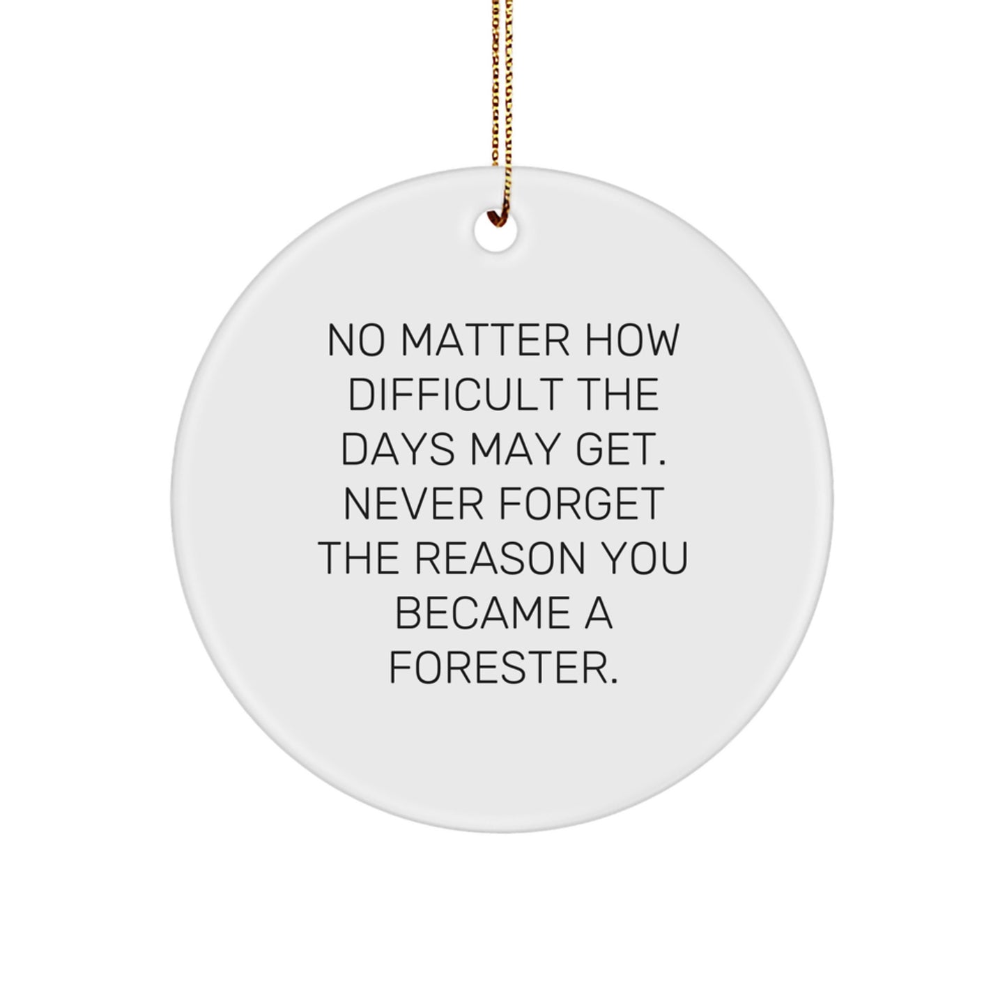 Funny Forester Gifts from Men for Christmas Unique Circle Ornament - Never Forget Reason Became Forester - Image 1