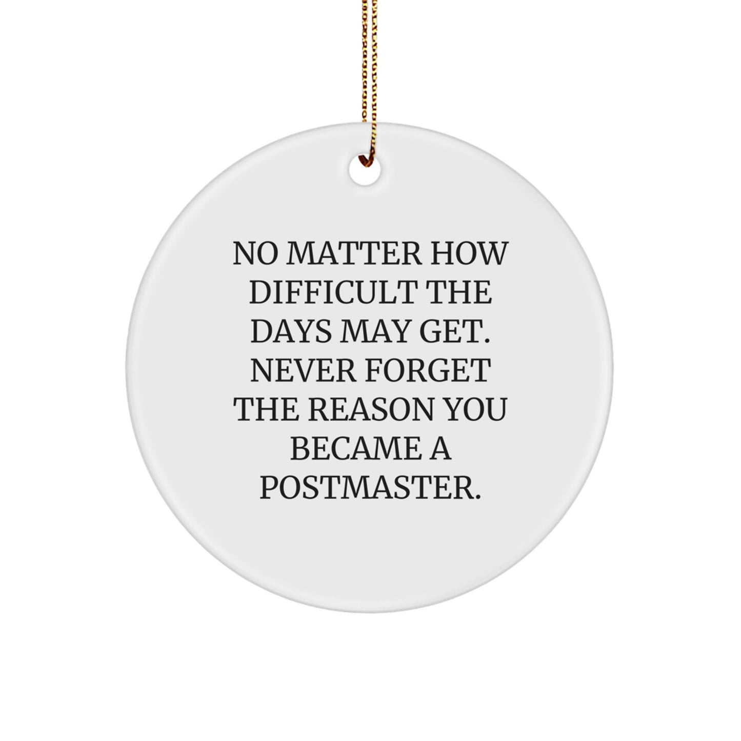 Funny Postmaster Gifts from Men to Women Friends Coworkers Family - Circle Ornament for Christmas Unique Decorations - Image 1
