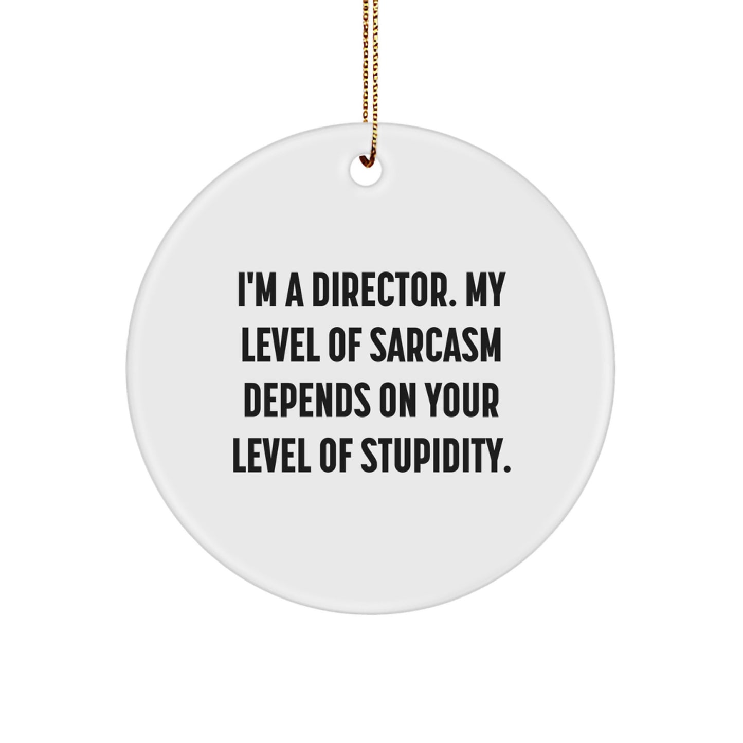 Funny Director Gifts Circle Ornament for Men Friends Family from I'm A Director My Level Of Sarcasm Depends On Your Level Of Stupidity Christmas Unique Gifts - Image 1