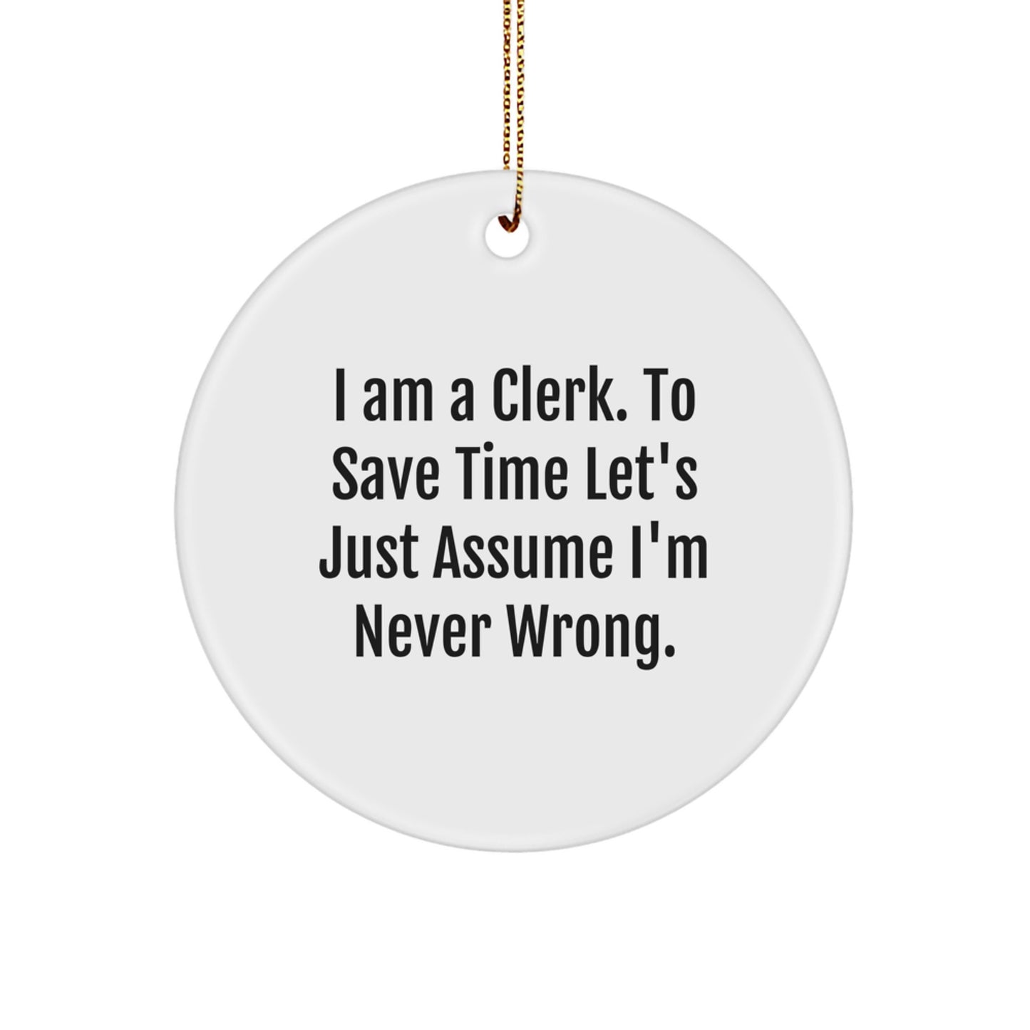 Christmas Gift for Her Clerk Keepsake Bright Ornament, Present - Image 1