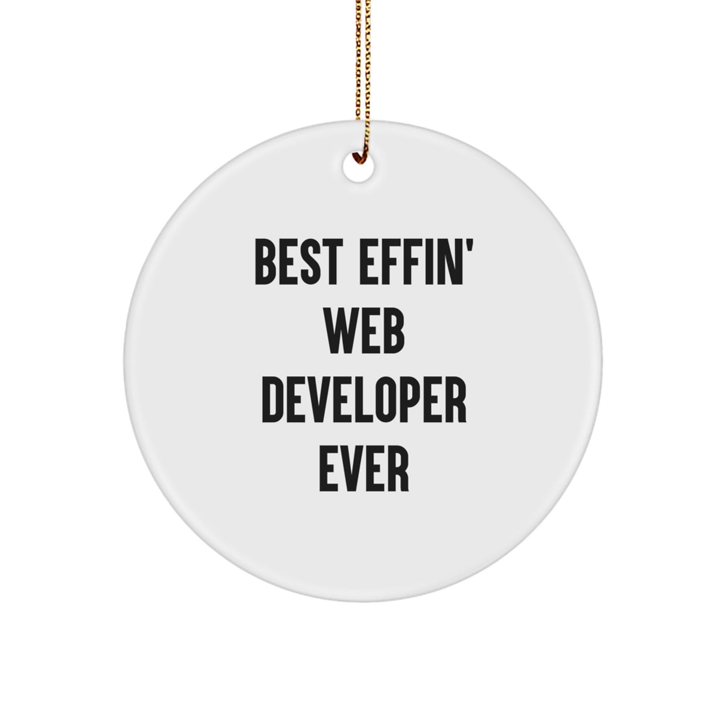 Best Effin' Web Developer Ever Circle Ornament, Funny Web Developer Gifts from Friends to Web Developers, Perfect for Christmas - Image 1