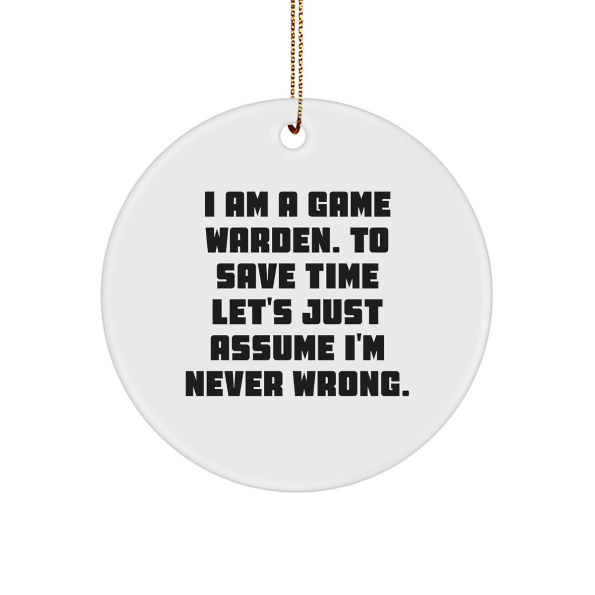 Game Warden Keepsake Holiday Christmas Tree Ornament for Him Gift - Image 1