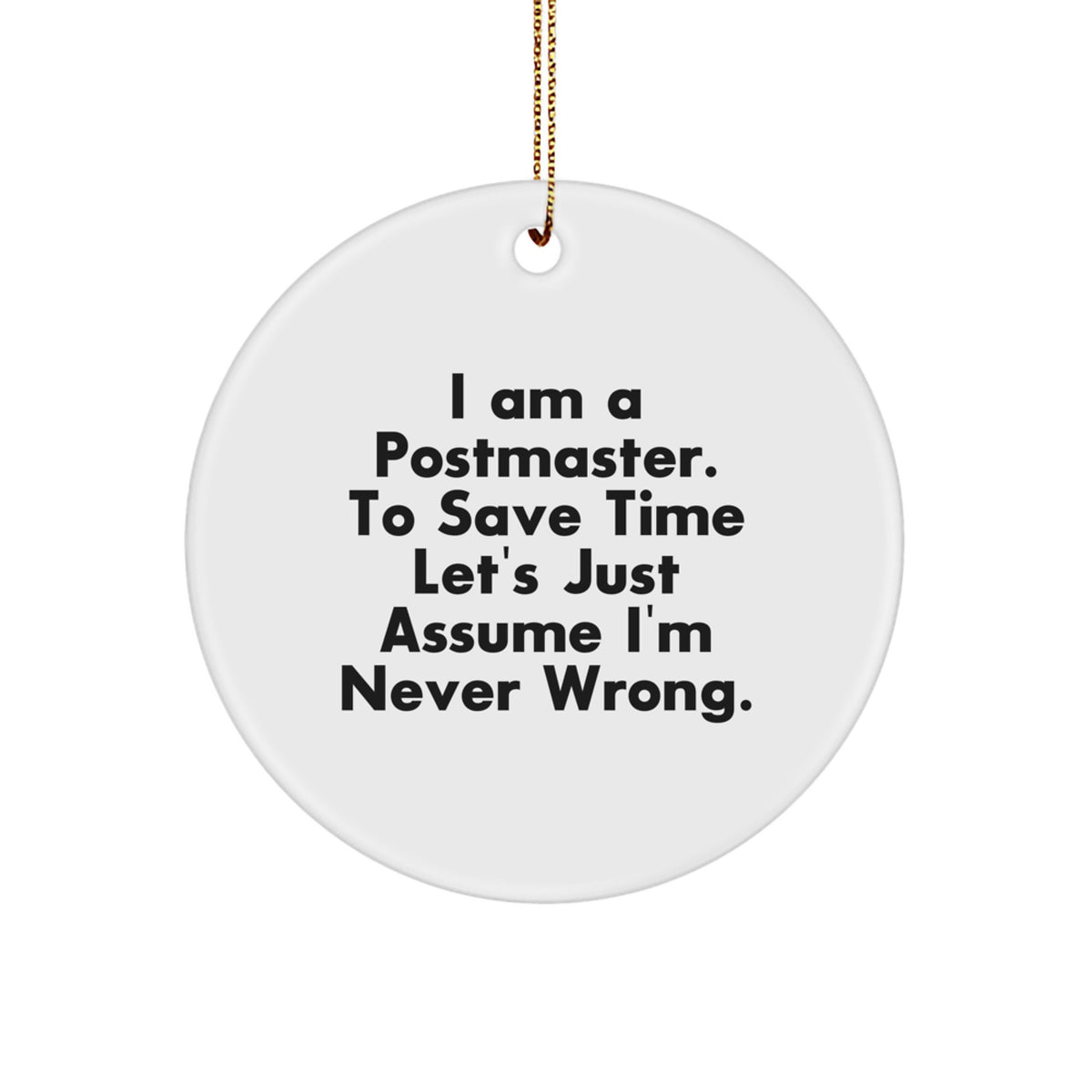 MDF Postmaster Circle Ornament Idea Christmas Unique Gift for Coworkers - Image 1