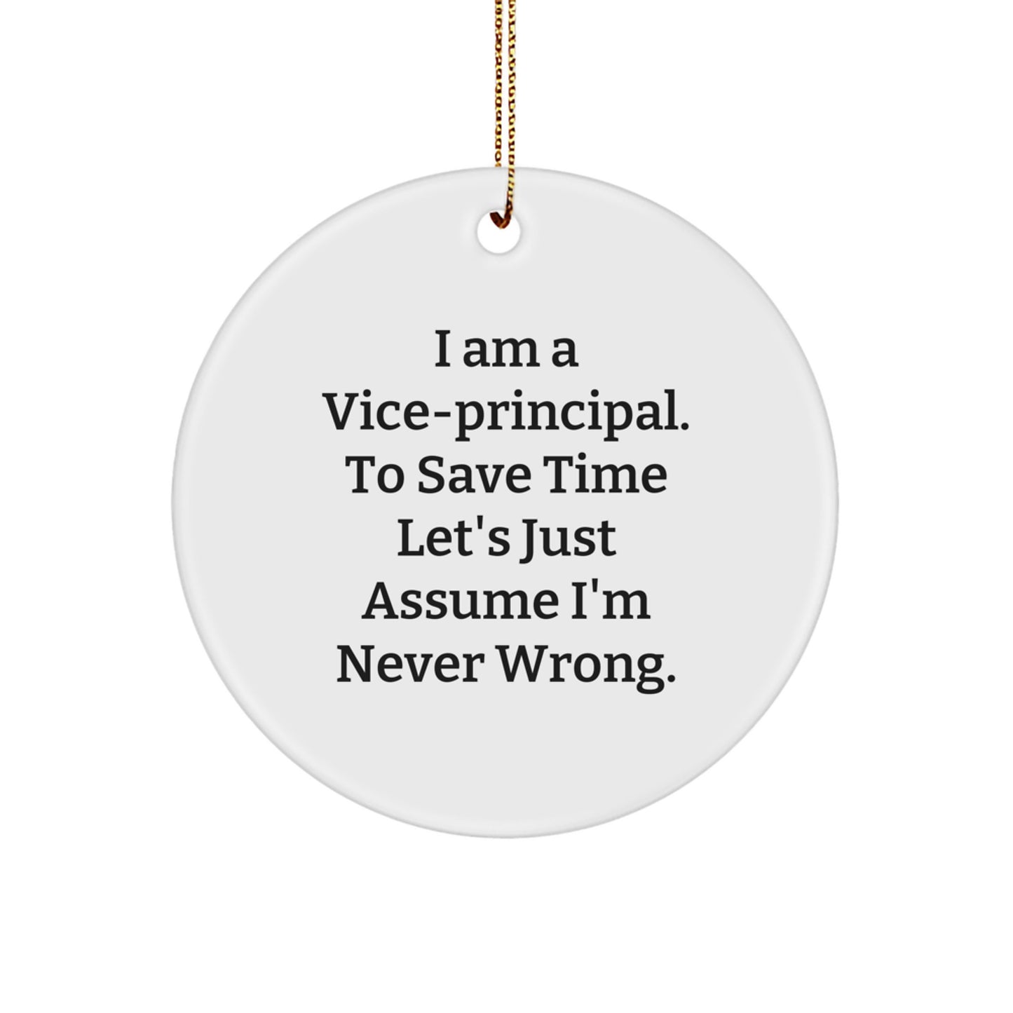 Vice-Principal Sturdy Keepsake Christmas Ornament for Him Gift - Image 1