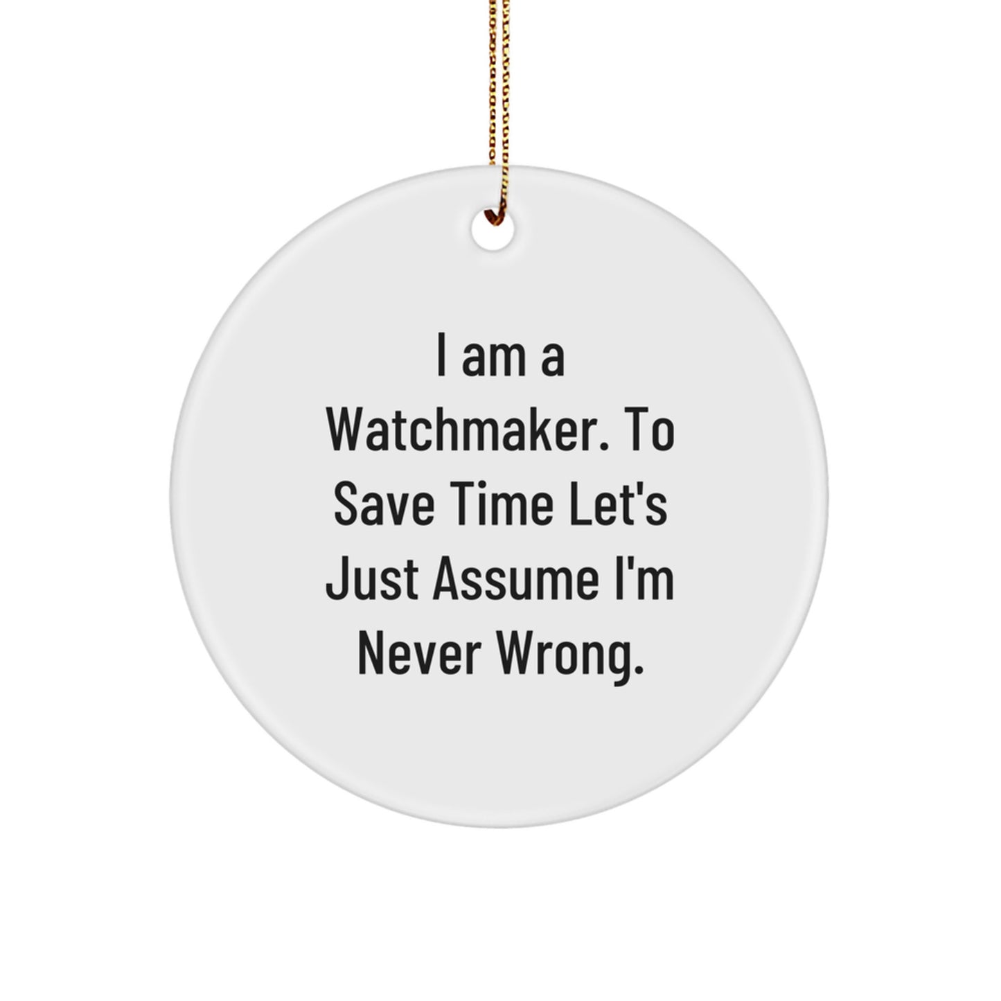 Christmas Gift for Her Watchmaker Circle Ornament Present - Image 1