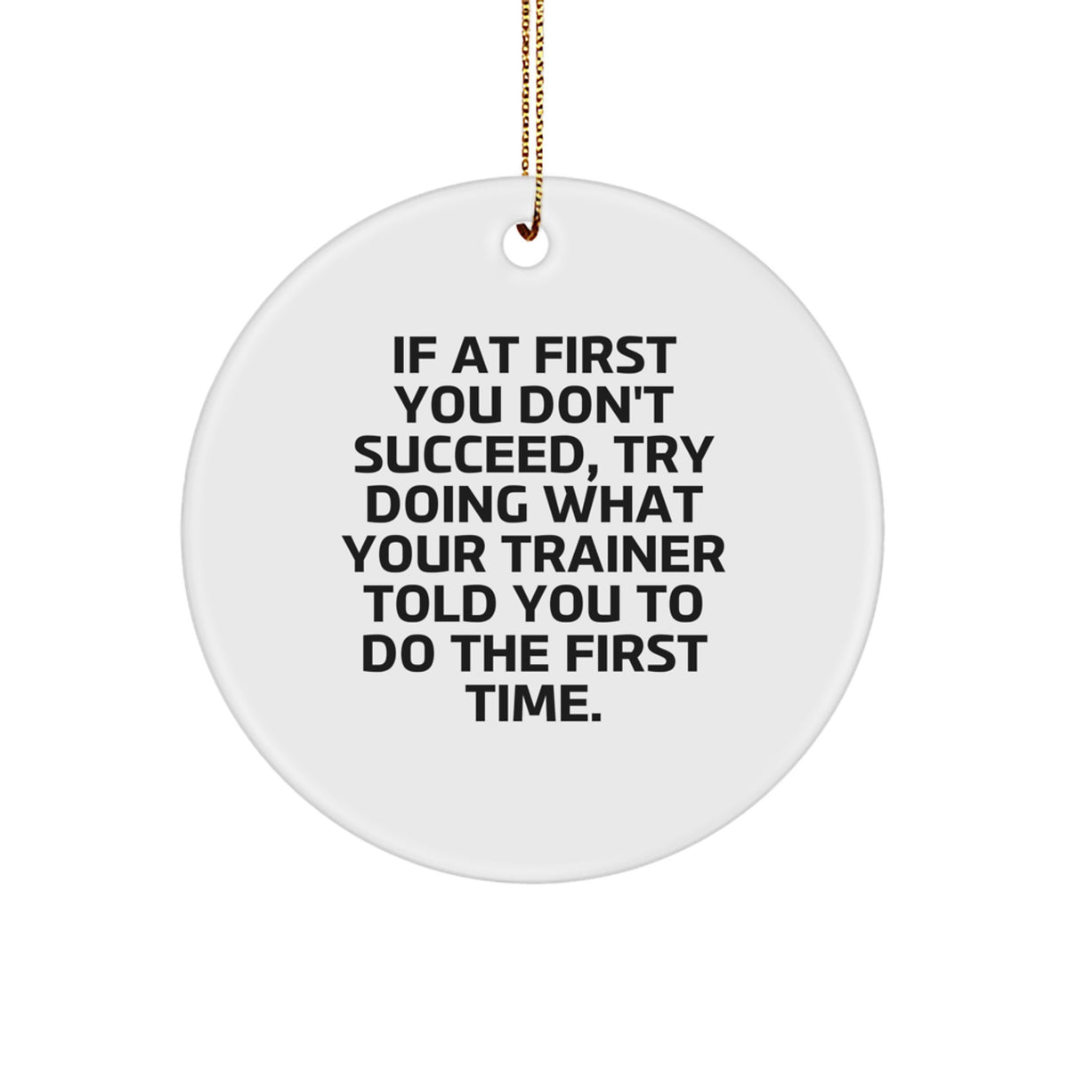 Sarcastic Trainer Christmas Ornament Gift for Friends - If At First You - Image 1