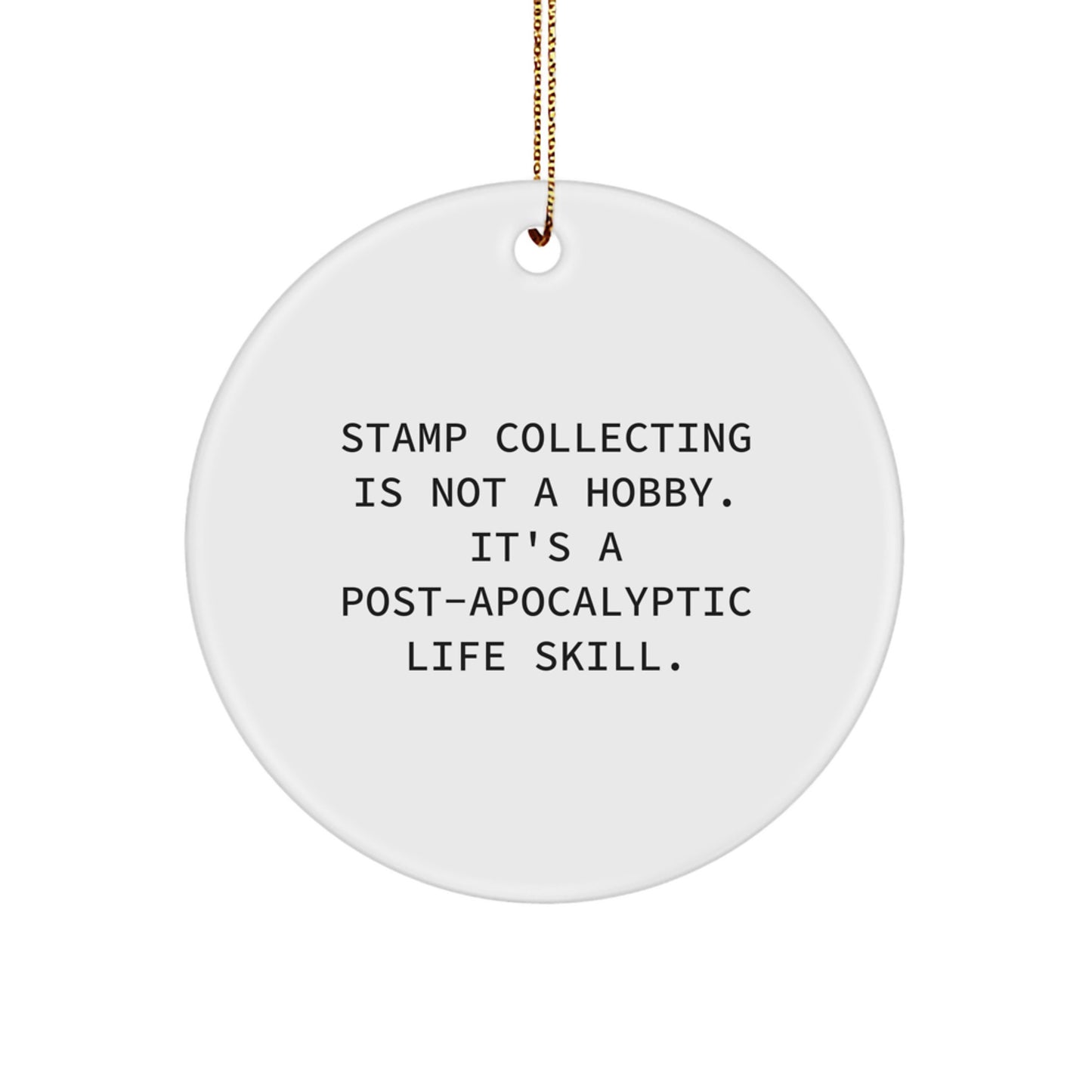 Stamp Collecting Circle Ornament Keepsake for Him Christmas Gift - Image 1