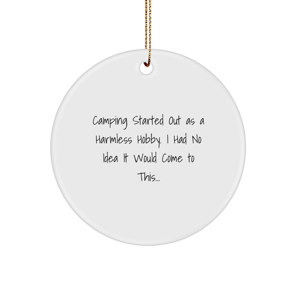 Playful Camping Circle Ornament Novelty for Friends Christmas Gift - Image 1