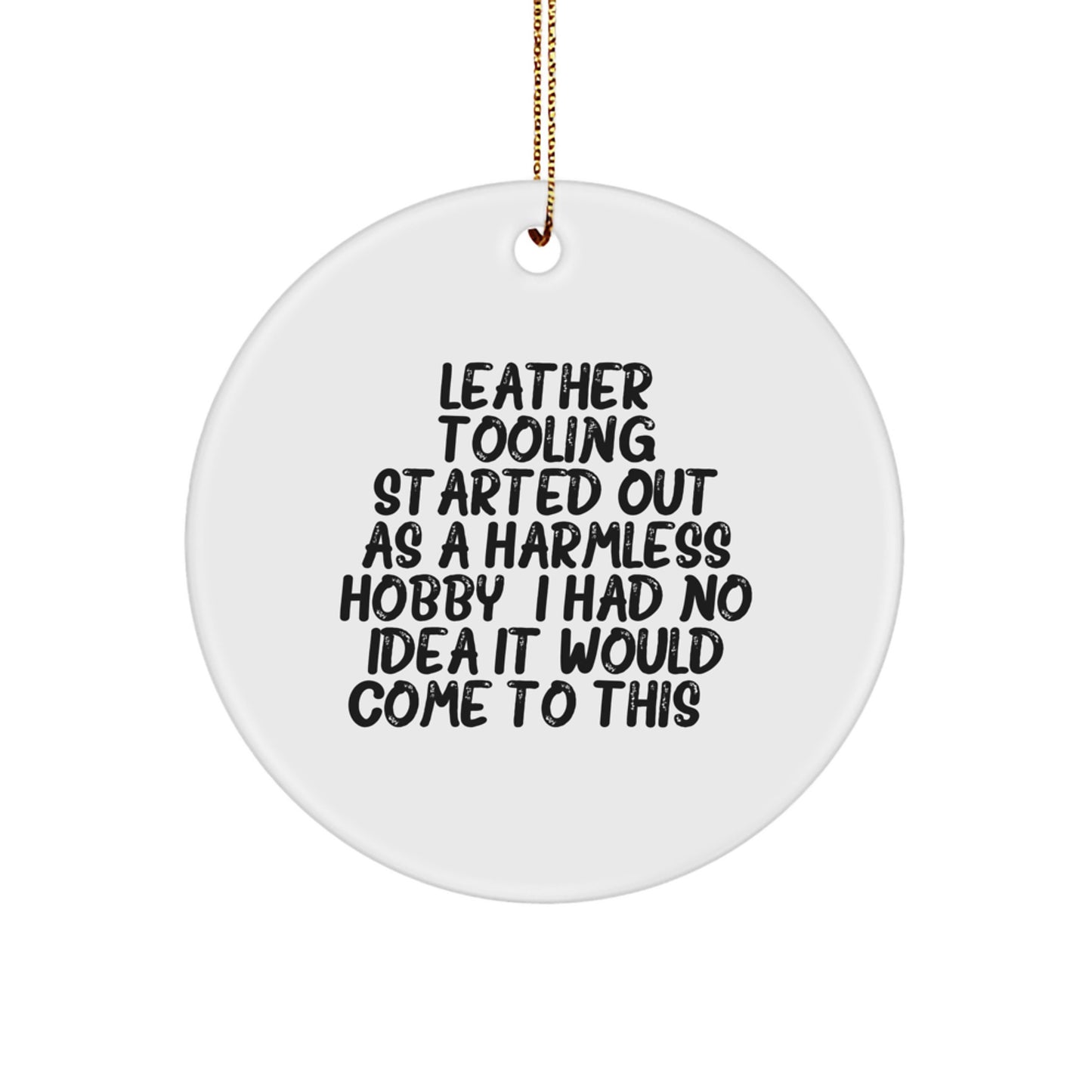 Christmas Gift for Her Leather Tooling Ornament Present Vintage - Image 1