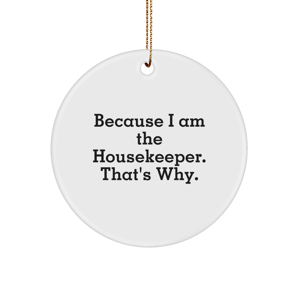 Witty Housekeeper Circle Ornament for Friends Novelty Christmas Gift - Image 1
