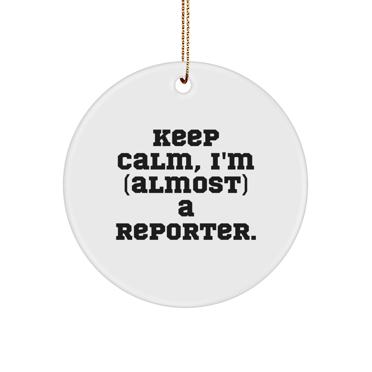 Reporter Keepsake Christmas Ornament for Him Gift - Image 1