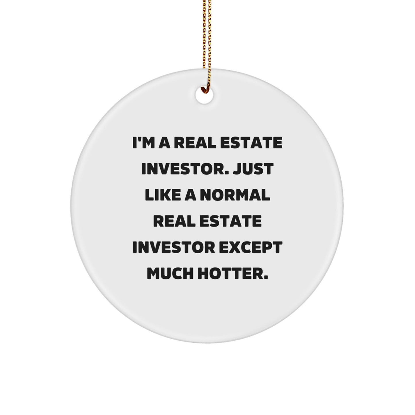 Unique Real Estate Investor Gifts for Men, Funny Circle Ornament, Christmas Unique Decorations from Friends, Real Estate Investor Humor - Image 1