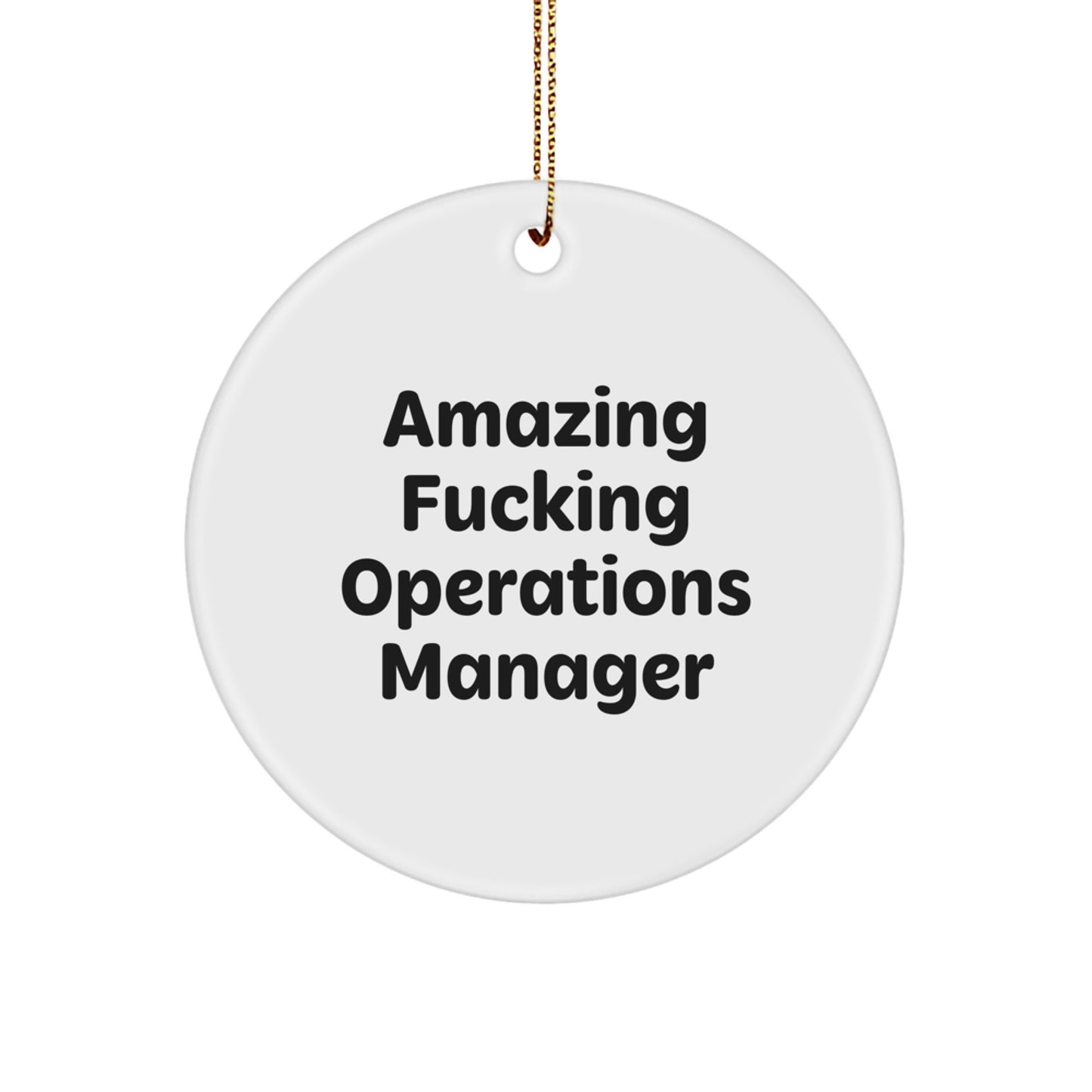 Funny Operations Manager Gifts for Men, Circle Ornament with Amazing Quote, Christmas Unique Gifts from Friends - Image 1