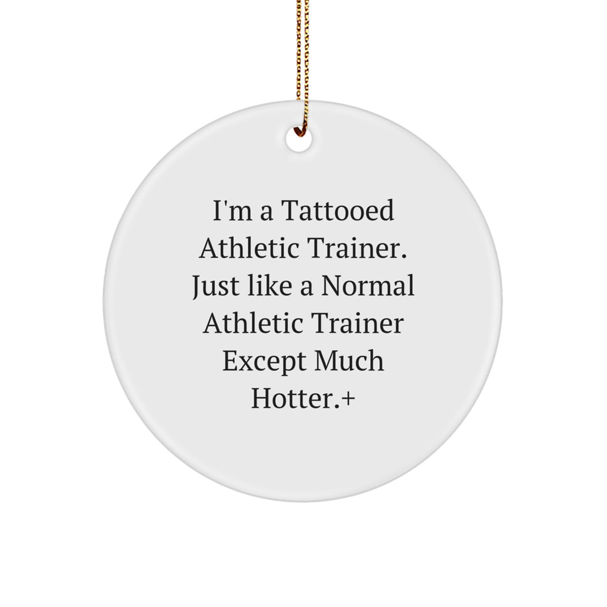 Bold Athletic Trainer Circle Ornament for Neighbors Christmas Gift - Image 1