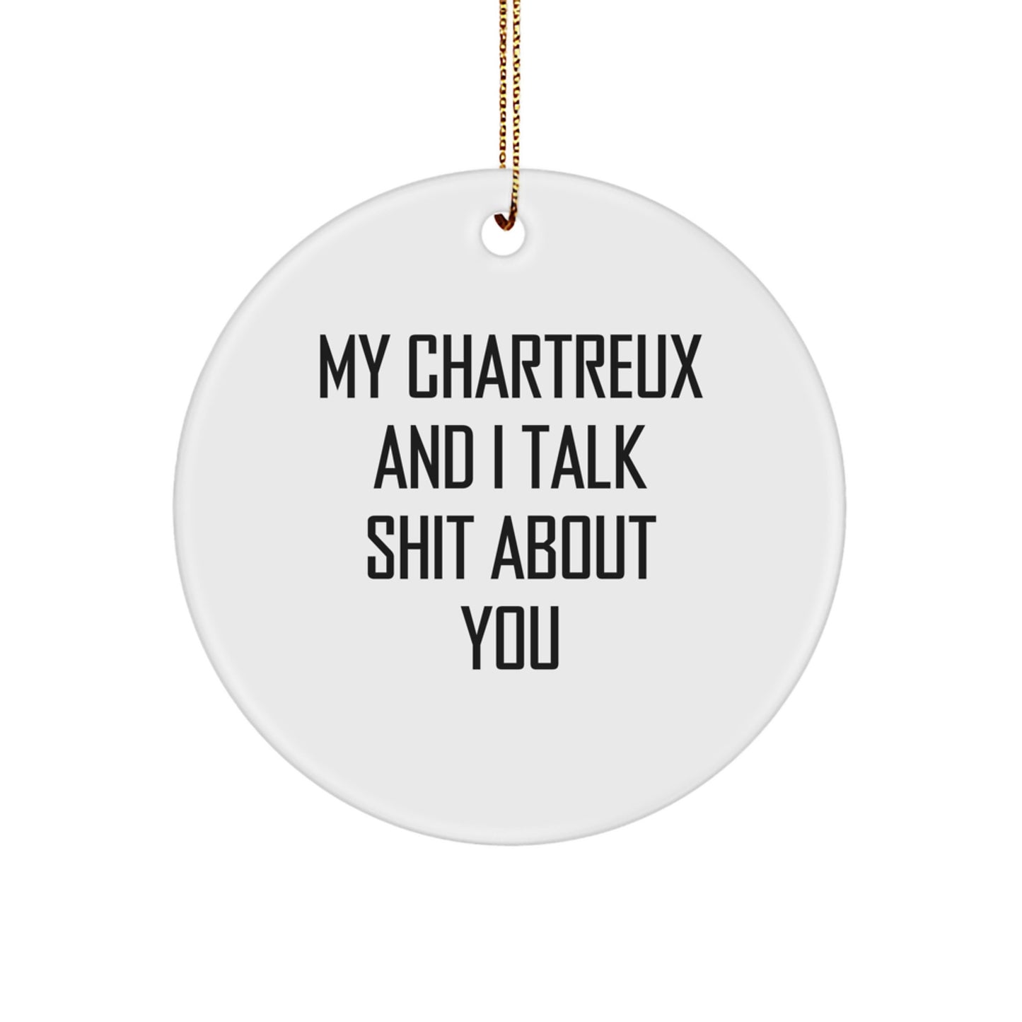 Funny Chartreux Cat Circle Ornament Gifts from Friends and Family for Christmas - Image 1
