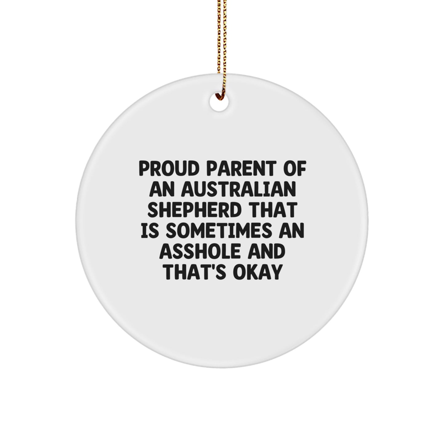 Funny Australian Shepherd Dog Gifts for Aussie Lovers - Christmas Unique Circle Ornament Gifts from Men to Family - Image 1