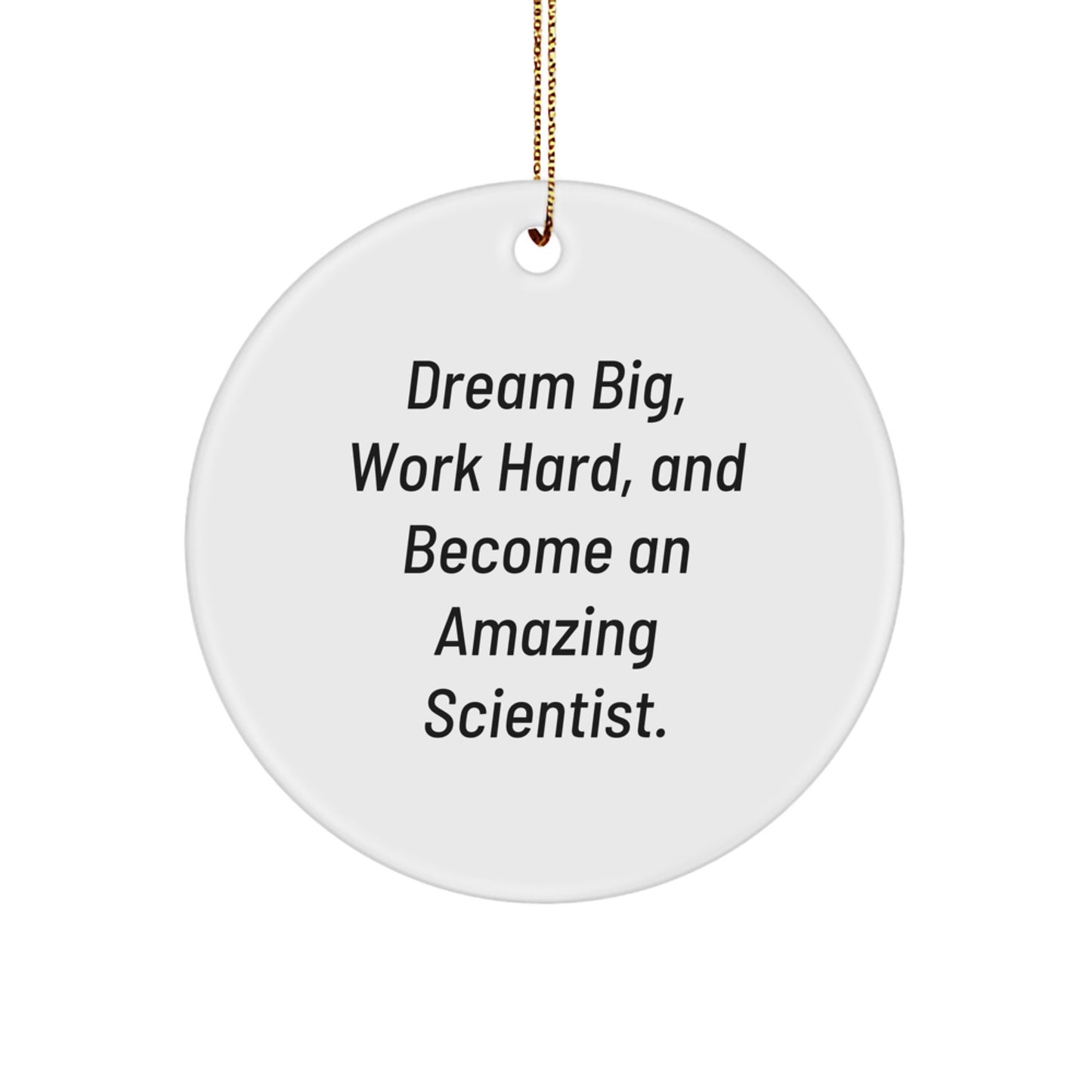 Gifts from Friends for Scientist Christmas Ornaments - Dream Big, Work Hard, And Become An Amazing Scientist. - Circle Ornament - Image 1